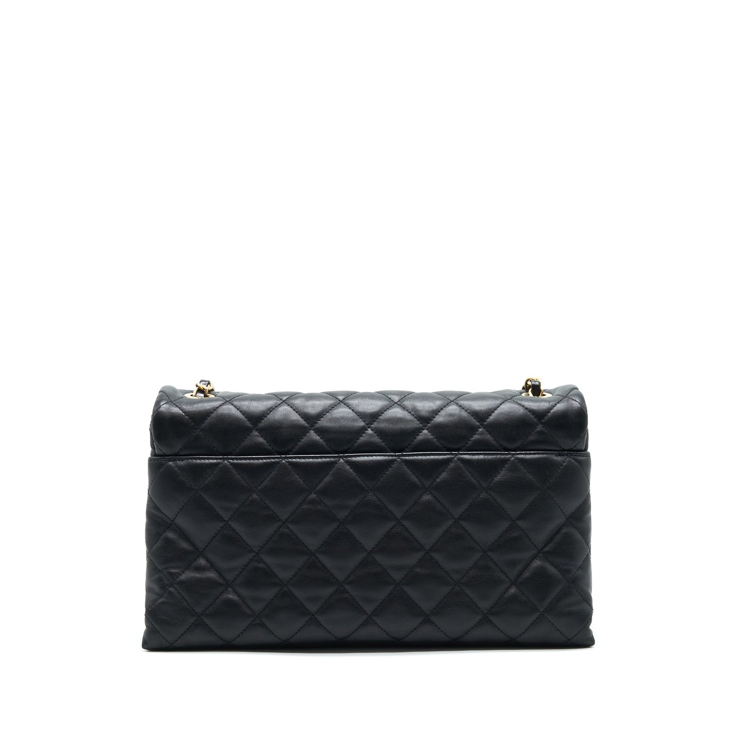 Chanel Large Single Flap Bag Calfskin  Black