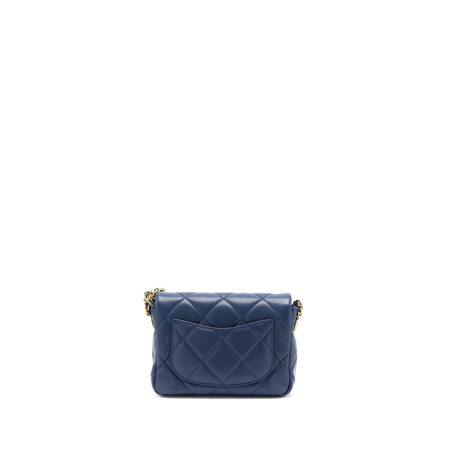 Chanel 22A Small Flap Bag Caviar Navy Brushed  (Microchip)