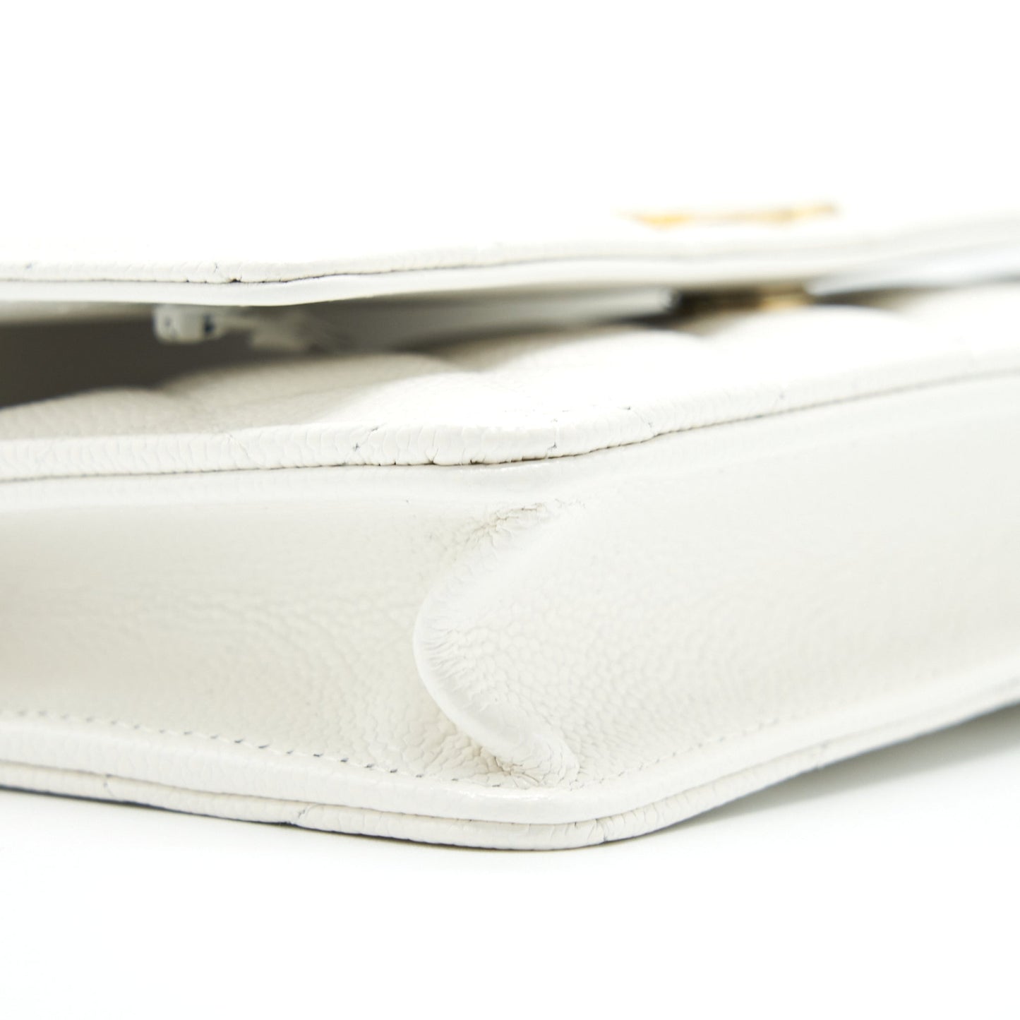 Chanel 22s Logo Top Handle Wallet On Chain Caviar White