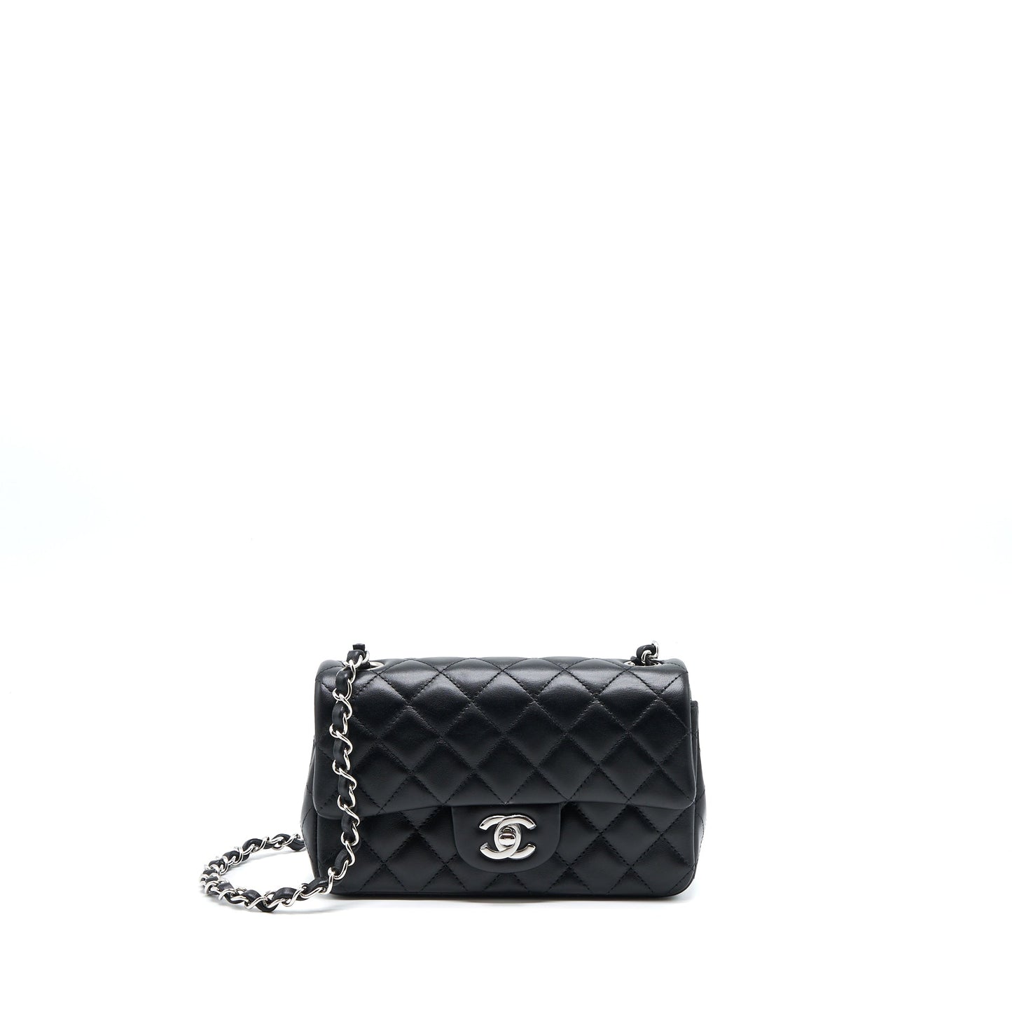 Chanel Mini Rectangular Lambskin Black (Microchip)
