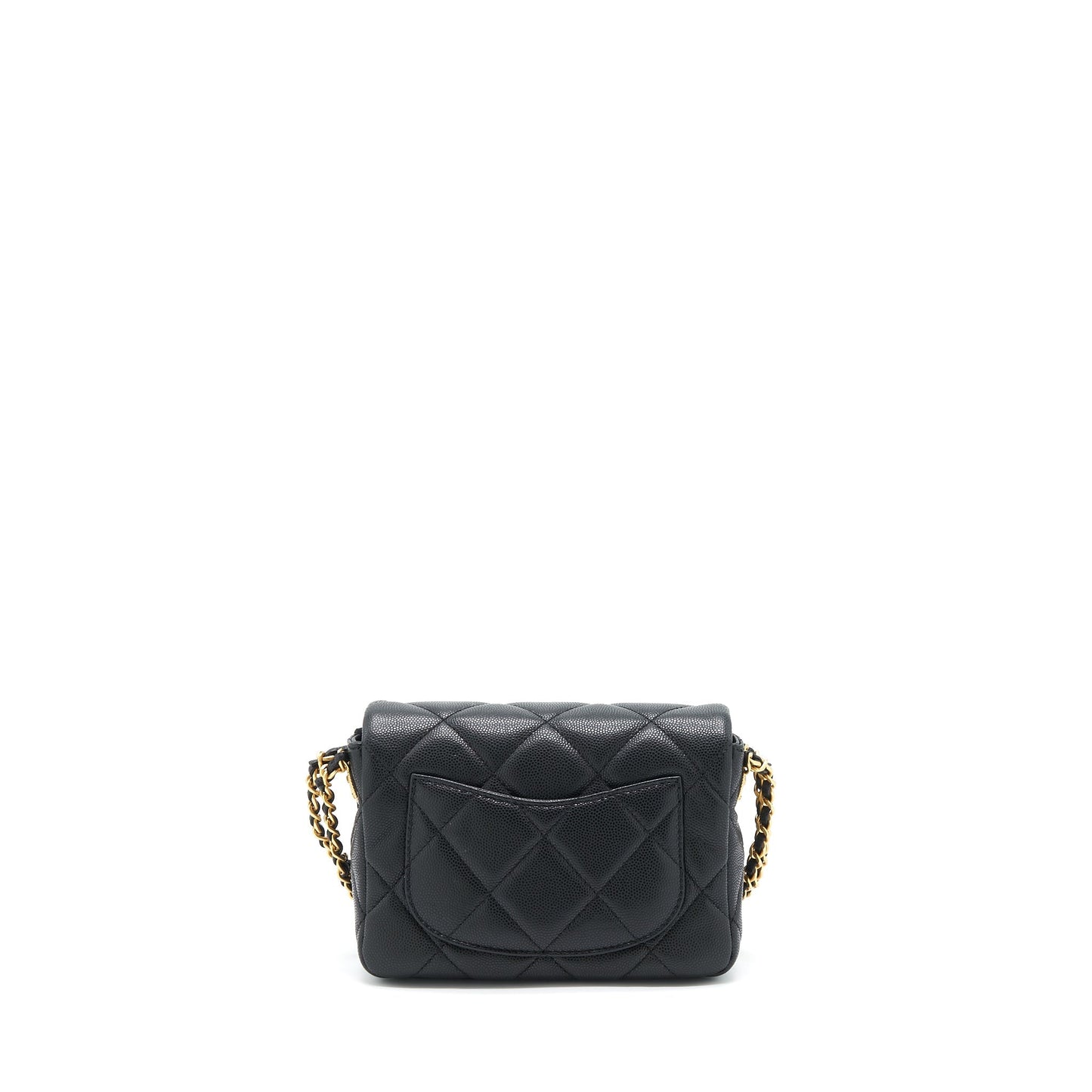 Chanel 22A Small Flap Bag Caviar Black Brushed  (Microchip)