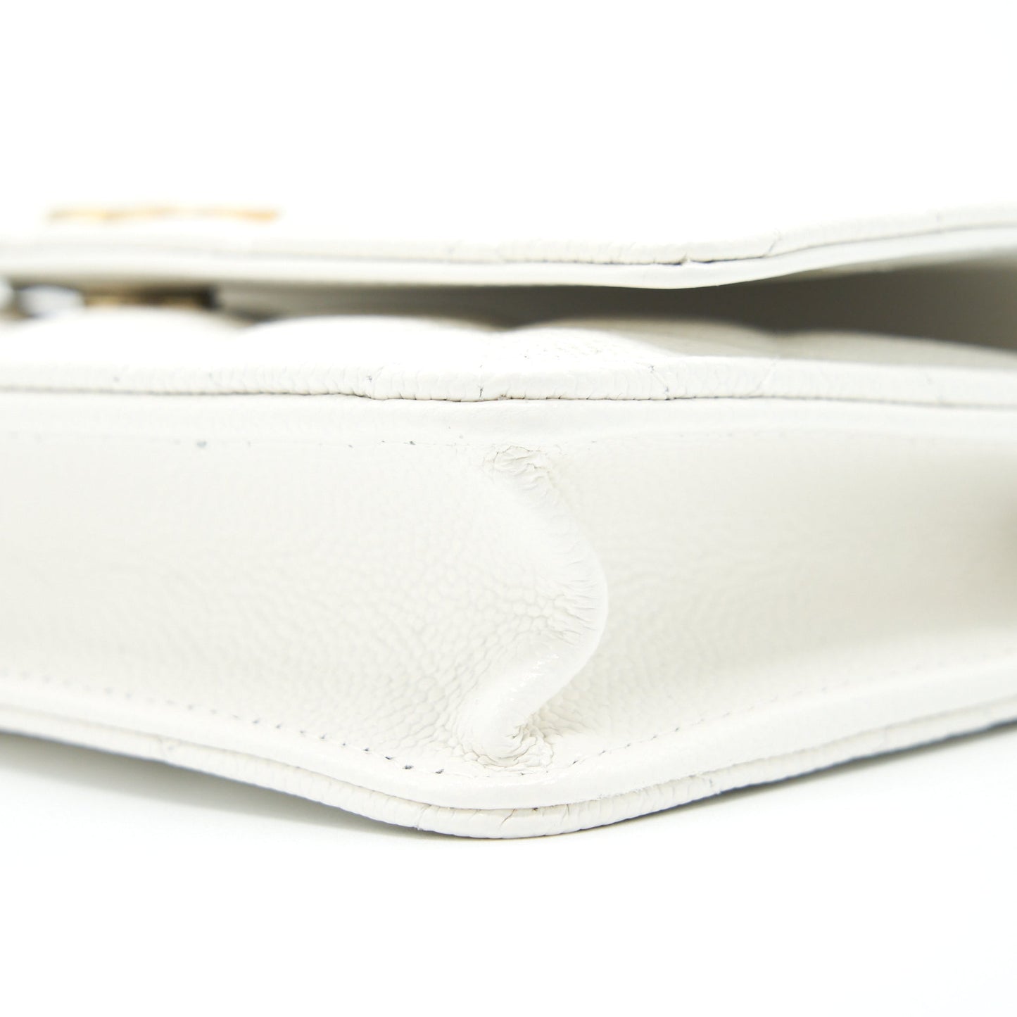 Chanel 22s Logo Top Handle Wallet On Chain Caviar White