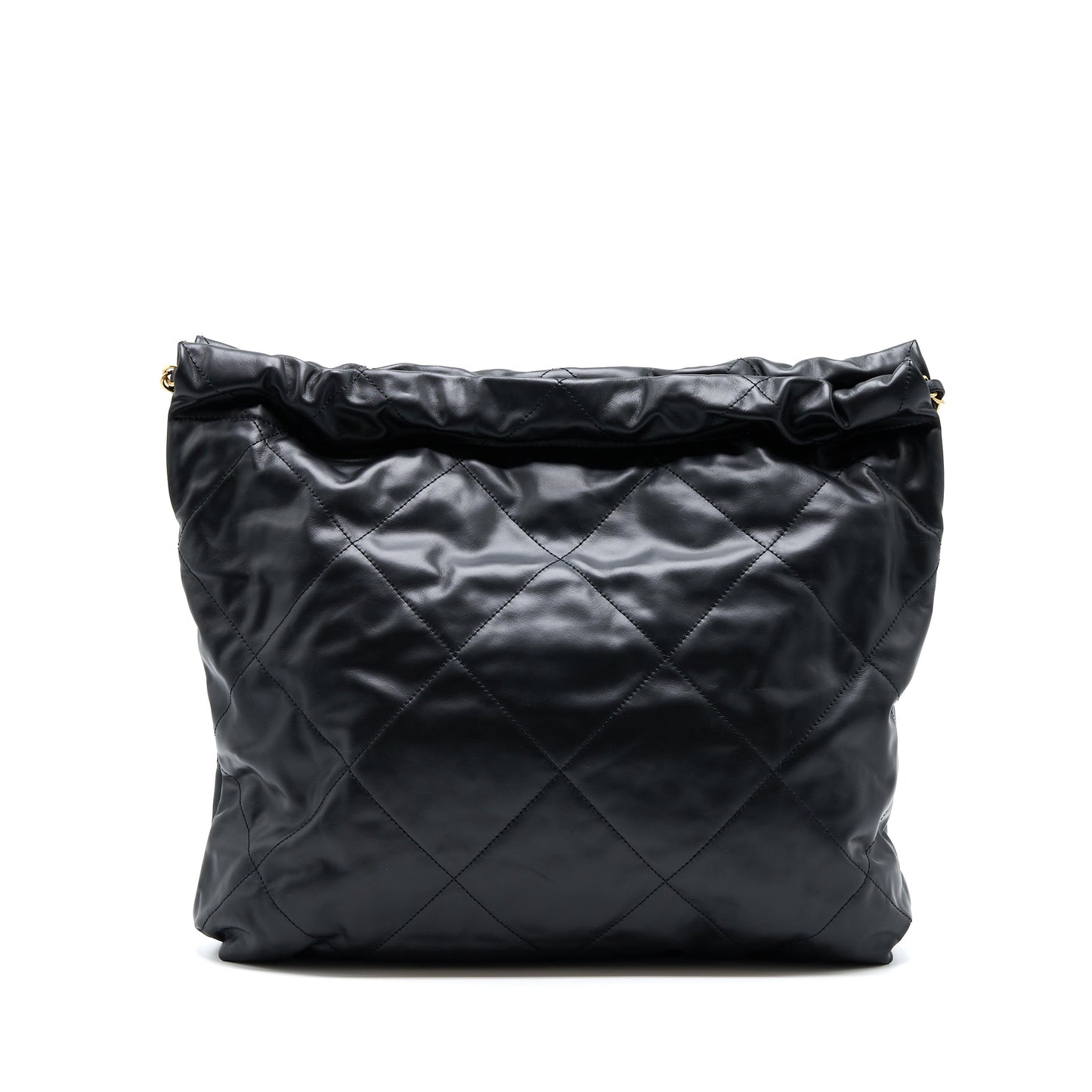 Chanel 22 Bag Medium Shiny Calfskin Black  (Microchip)