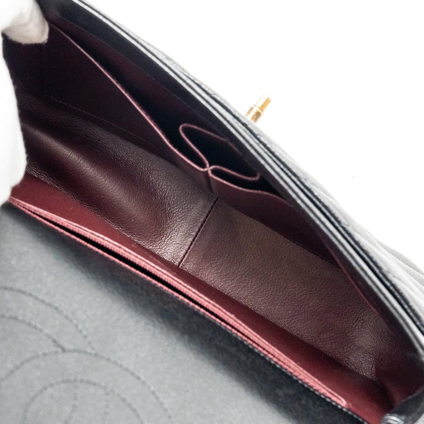 Chanel Small Diagnoal Flap Bag Shiny Goatskin Black