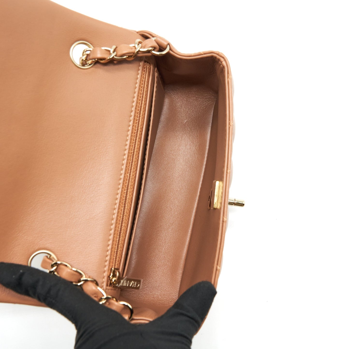 Chanel 22s Mini Rectangular Bag Lambskin Caramel L