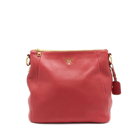 Prada Vitello Daino Purse Calfskin Red