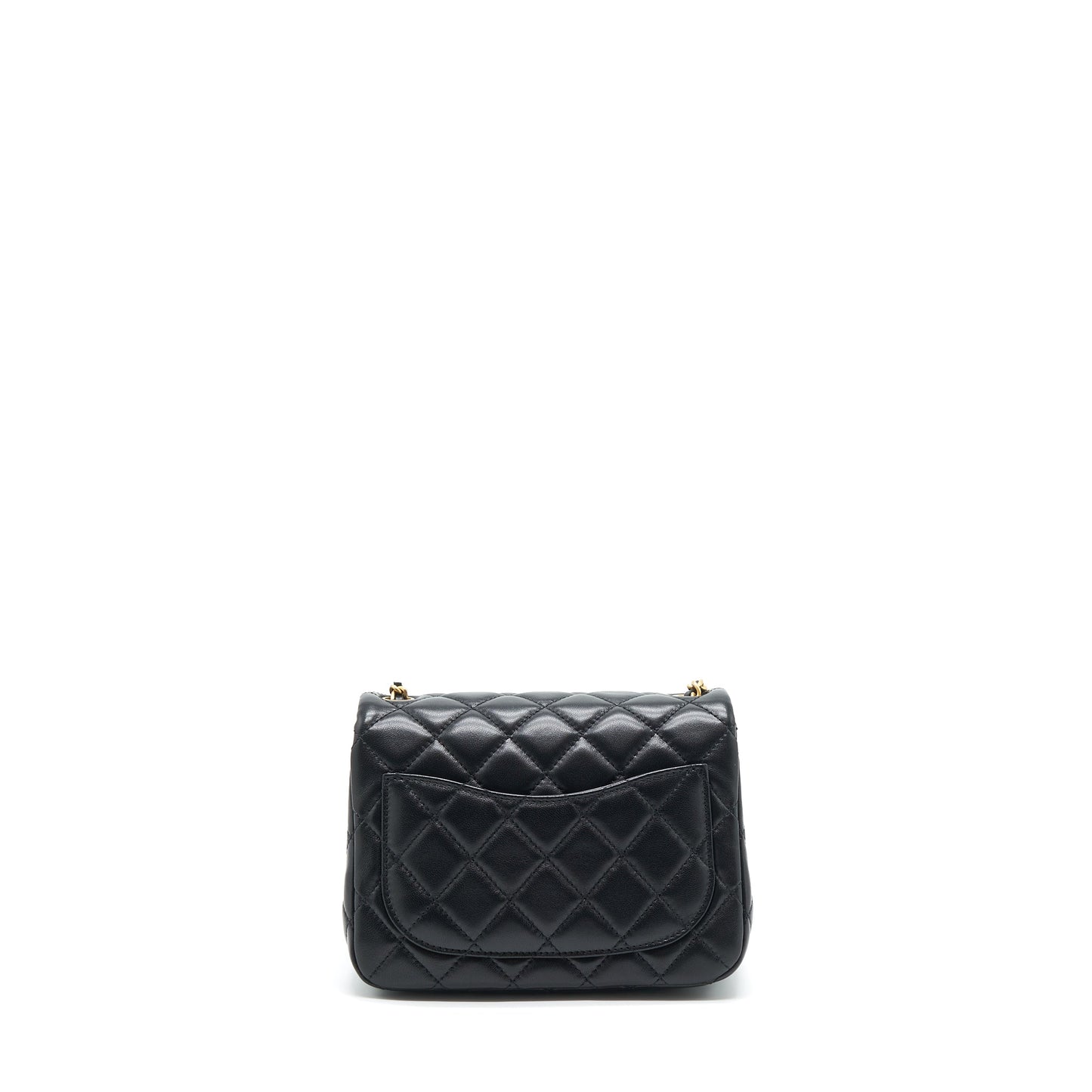 Chanel Pearl Crush Mini Square Lambskin Black Brushed