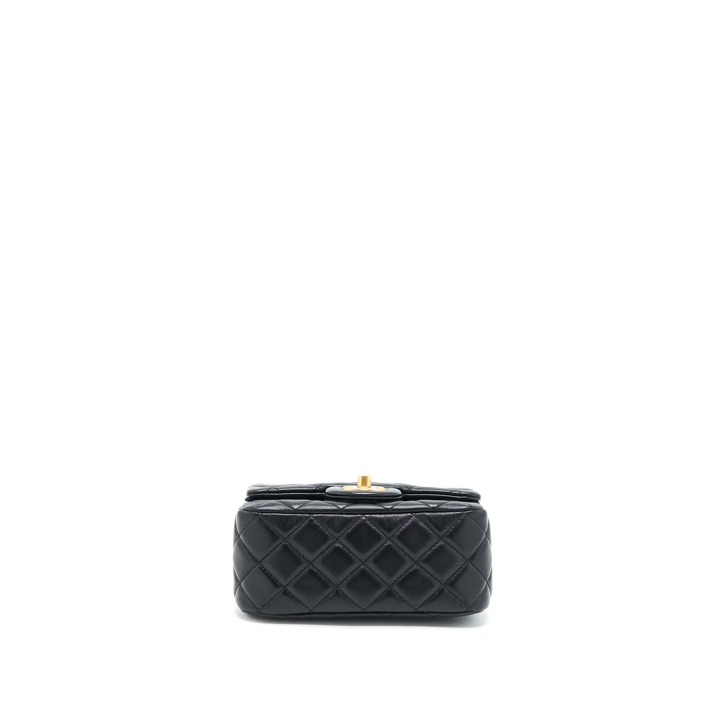 Chanel Pearl Crush Mini Square Lambskin Black Brushed