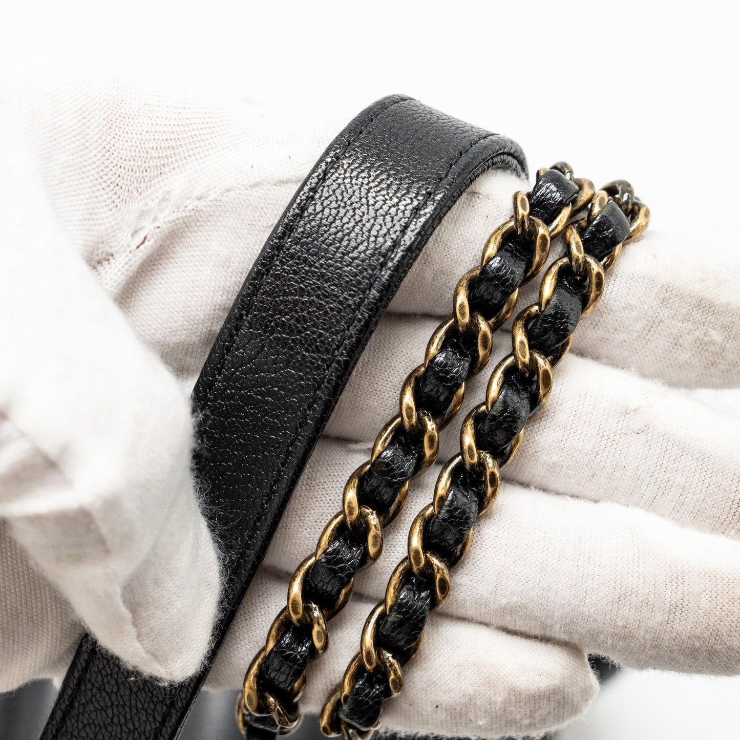 Chanel Small Diagnoal Flap Bag Shiny Goatskin Black