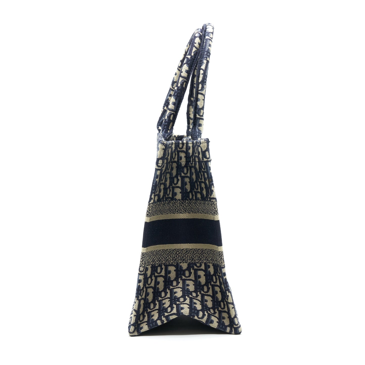 Dior Small Booktote Purse Blue Oblique Embroidery