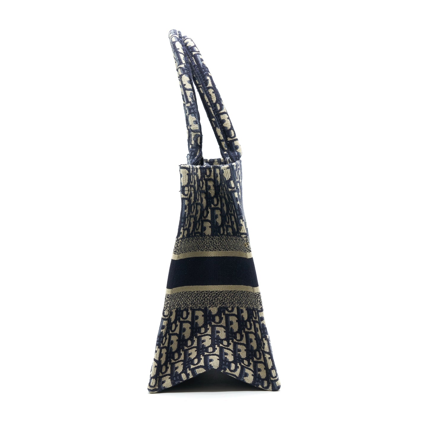 Dior Small Booktote Purse Blue Oblique Embroidery