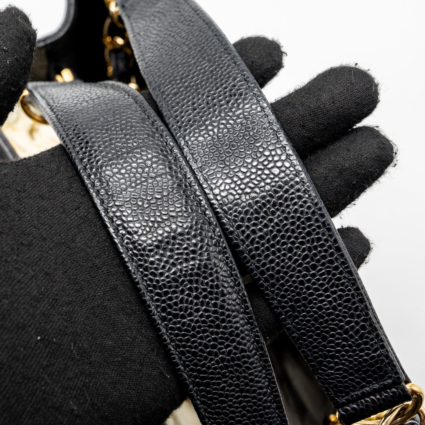 Chanel grand shopping tote bag caviar Black