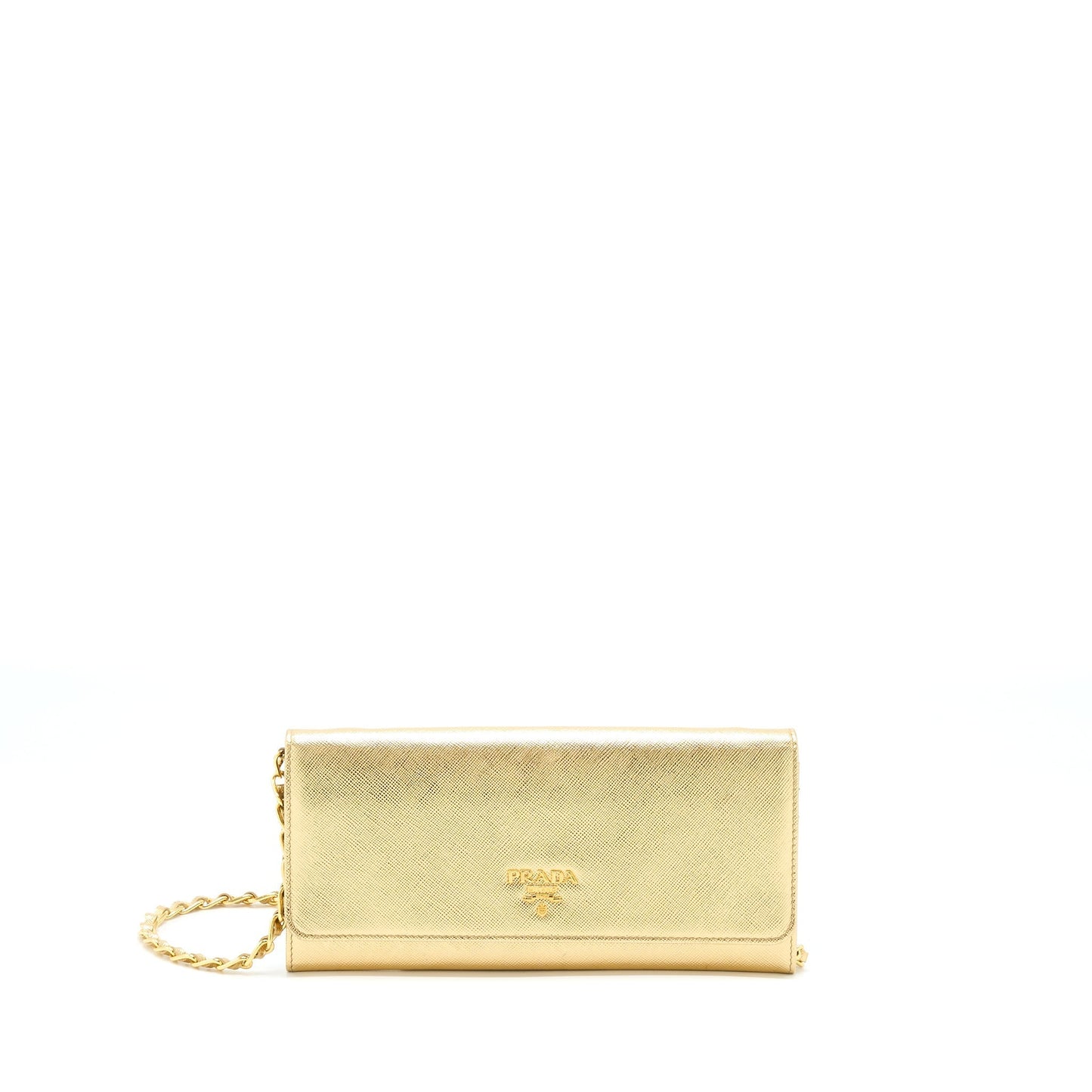 Prada Mini Wallet On Chain Gold