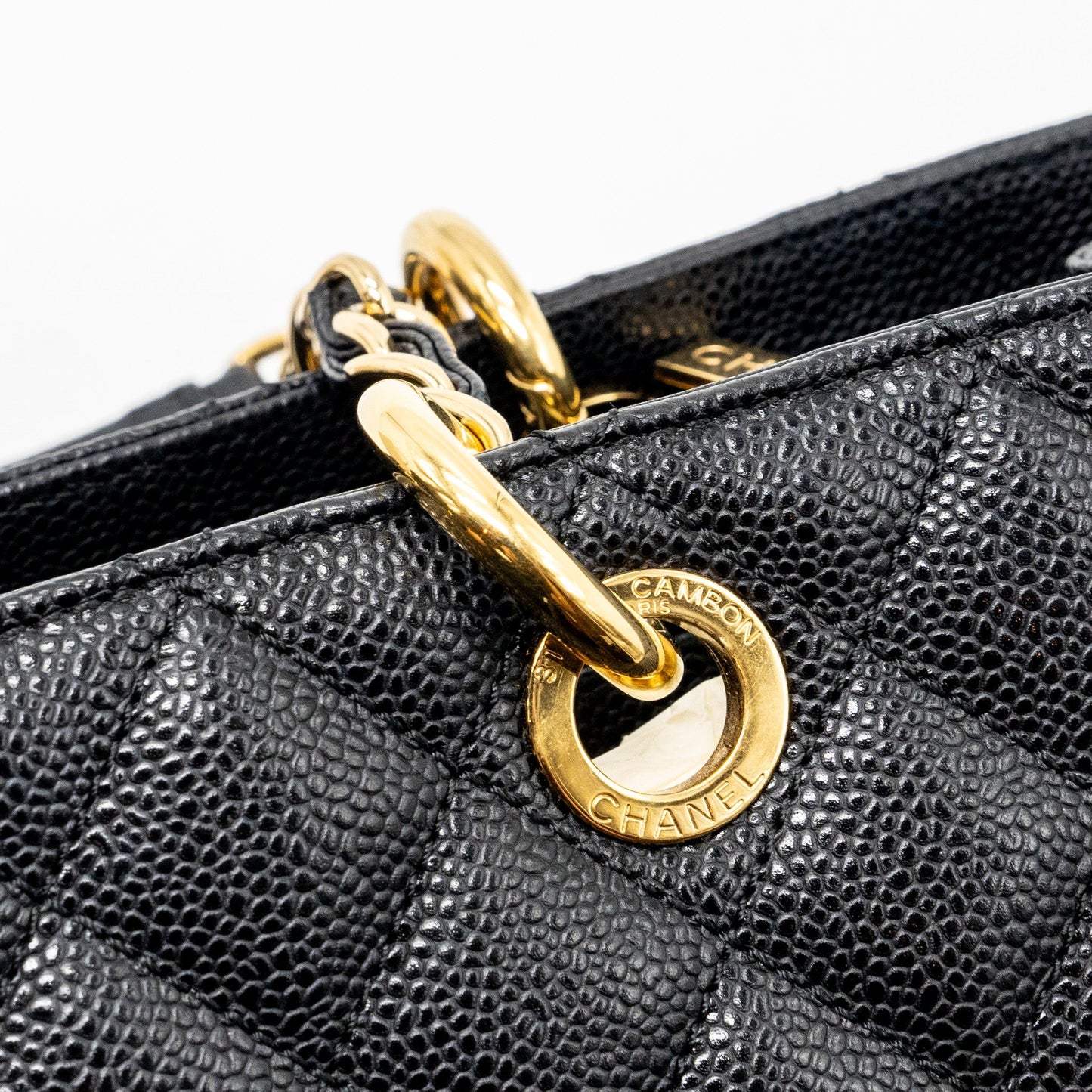 Chanel grand shopping tote bag caviar Black