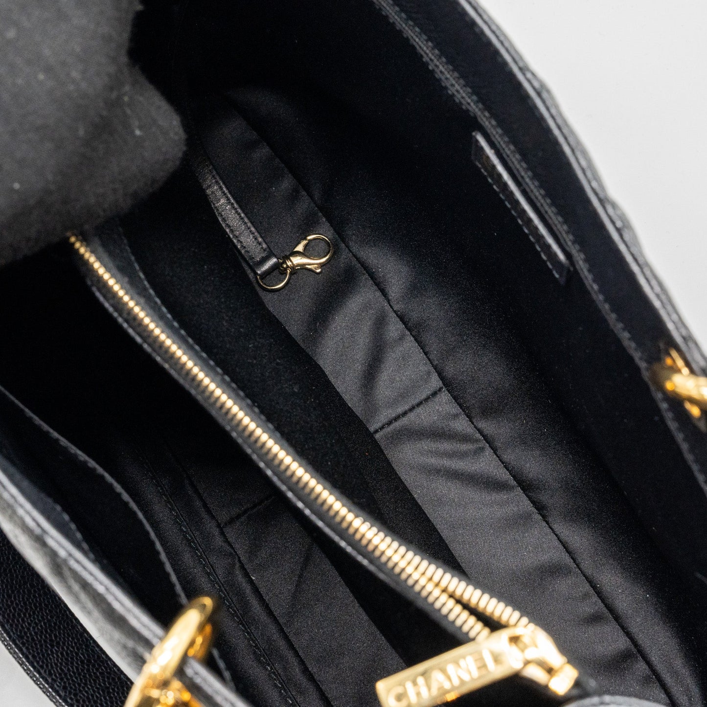 Chanel grand shopping tote bag caviar Black
