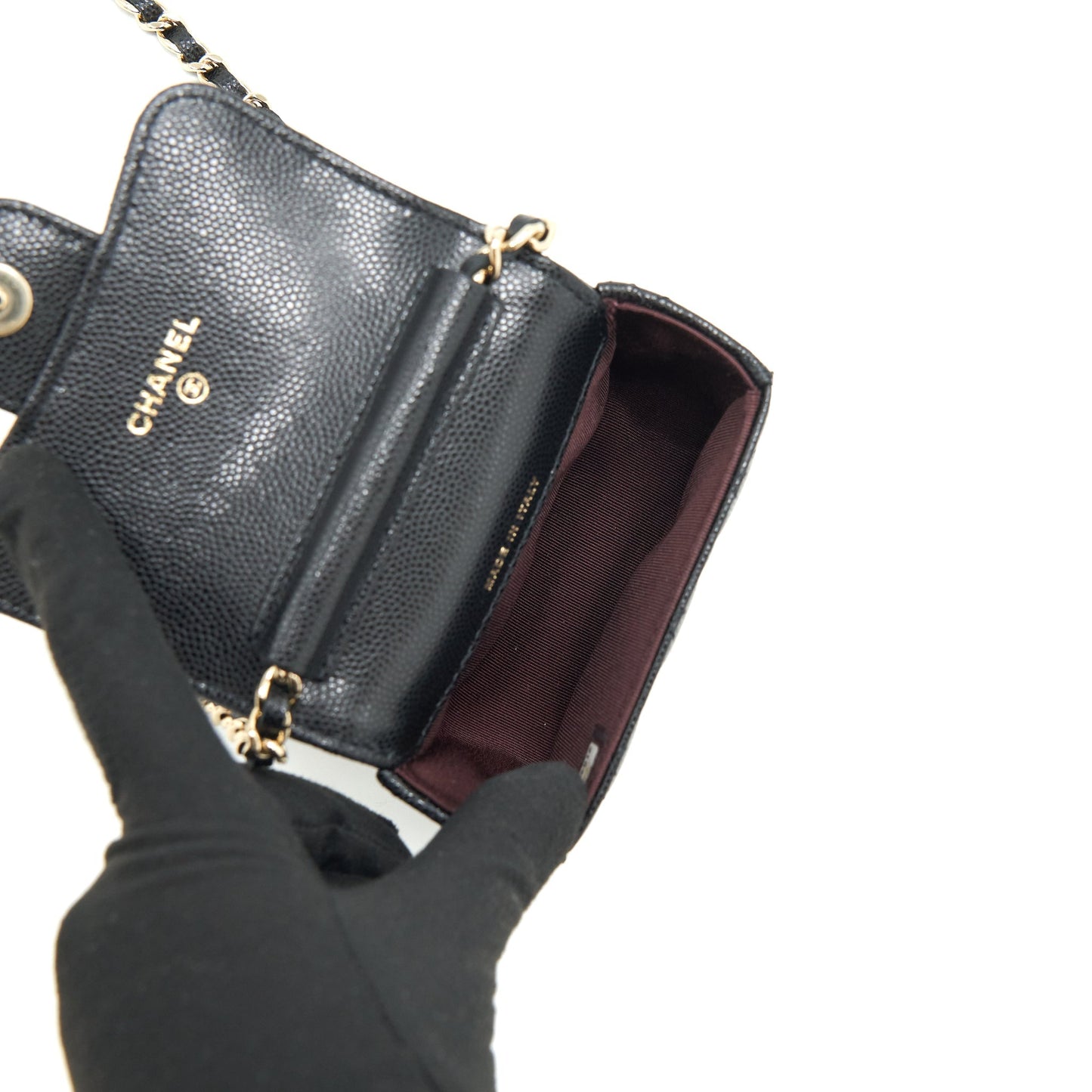 Chanel mini flap Vanity with Chain Caviar black L
