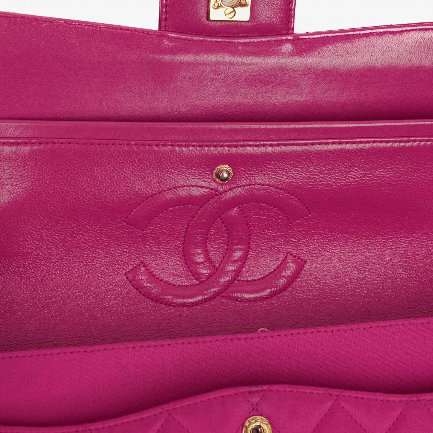 Chanel Classic  Double Flap Bag Fuchsia Pink 24K Gold-Plated Hardware