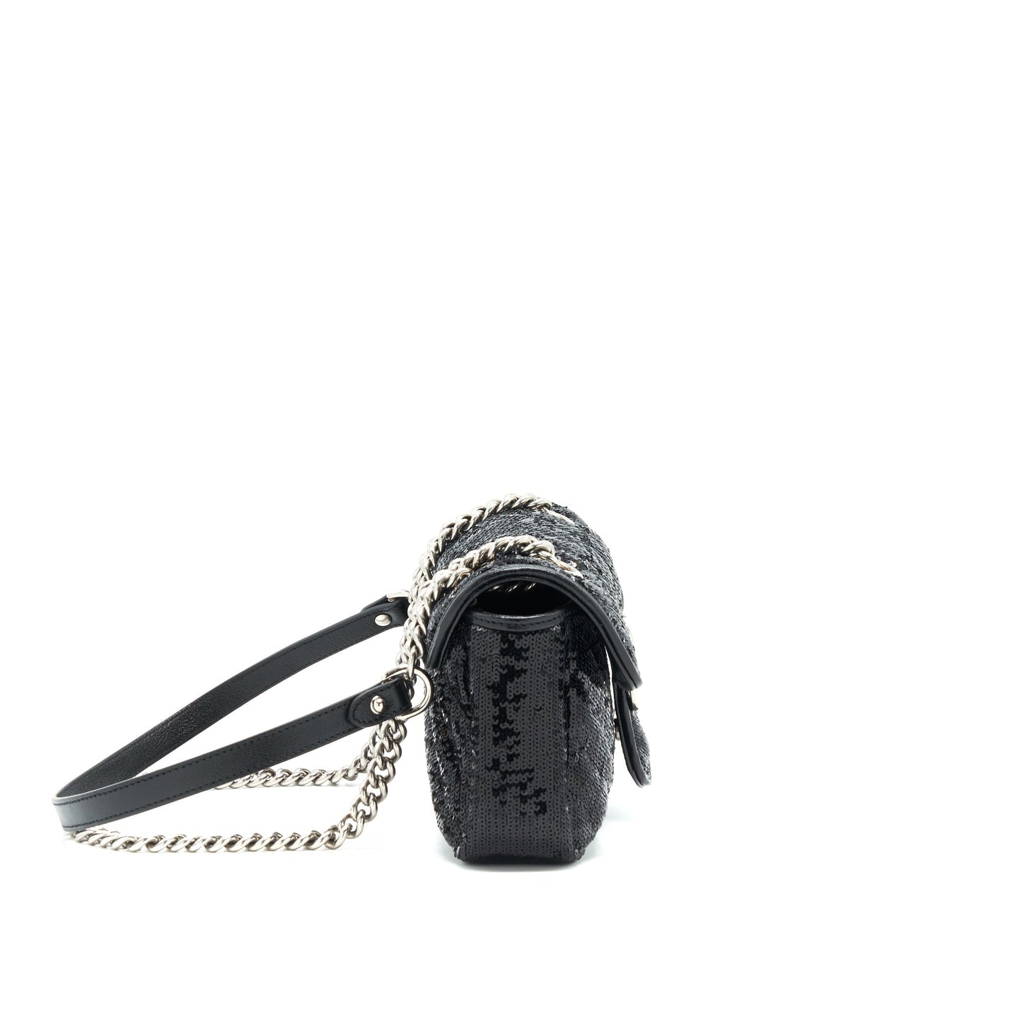Gucci Marmont Mini Sequin Shoulder Bag Black