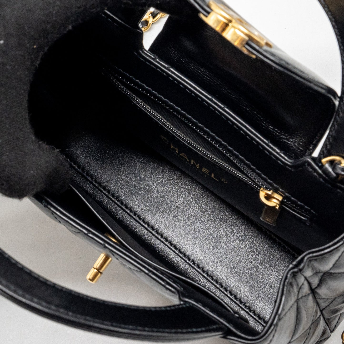 Chanel 24p Mini Shopping Tote Calfskin Black  (Microchip)