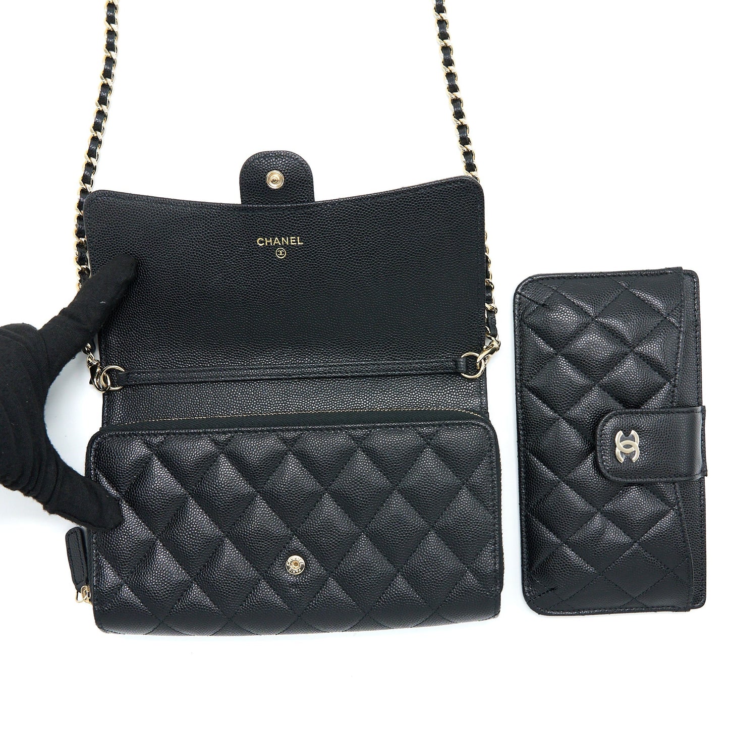 Chanel 3 in 1 Wallet on Chain Caviar Black L