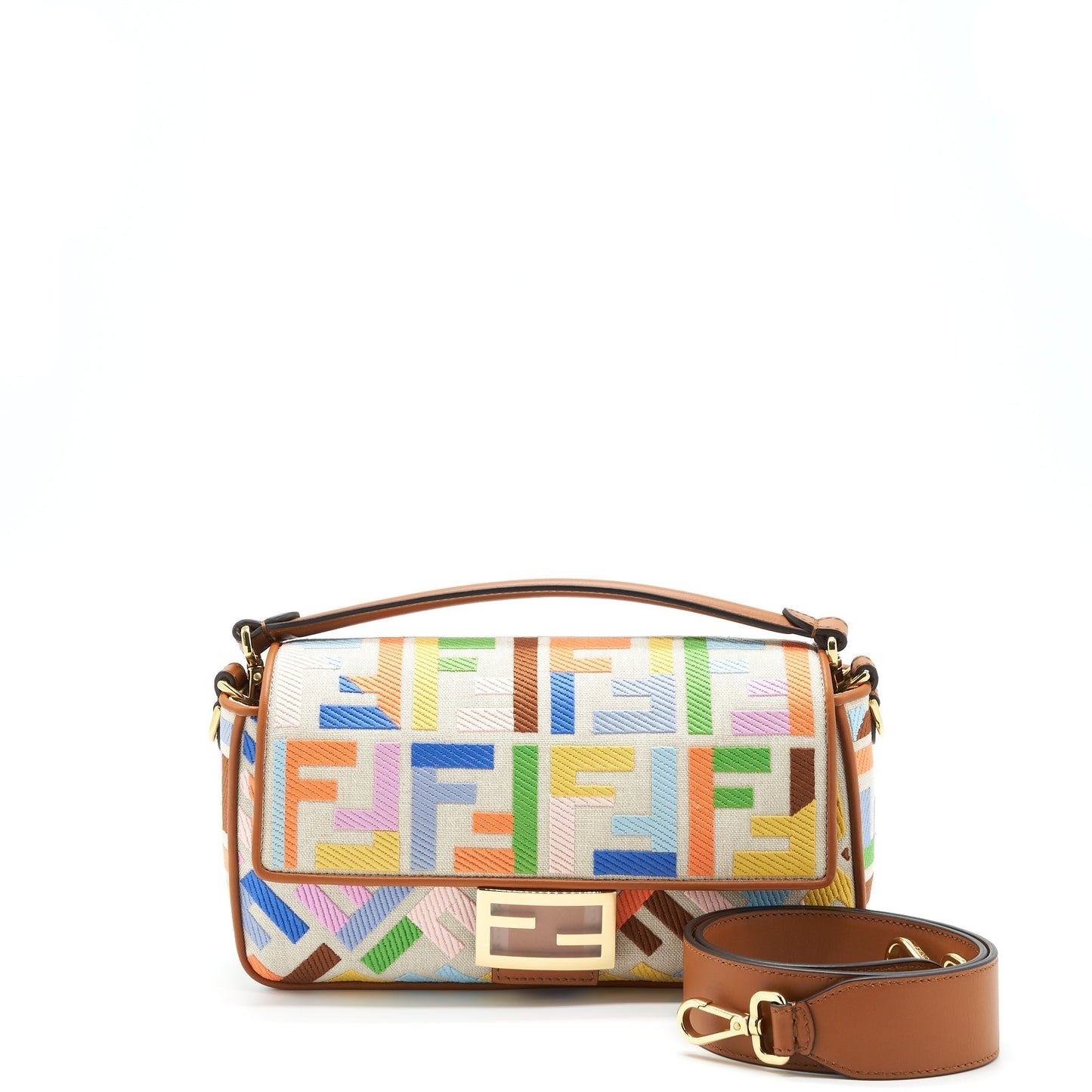 Fendi Baguette Purse in Motif Canvas Multicolour