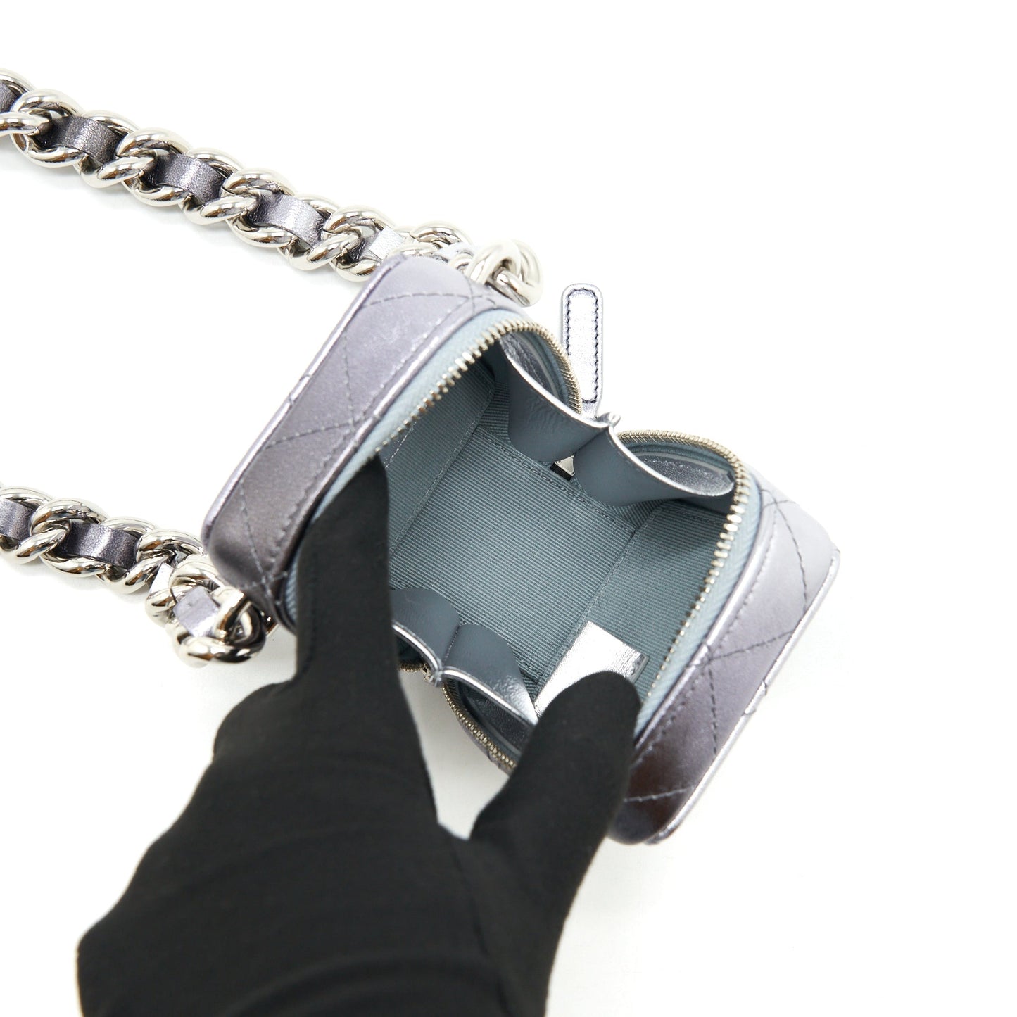Chanel Mini Vanity with Giant Chain Silver