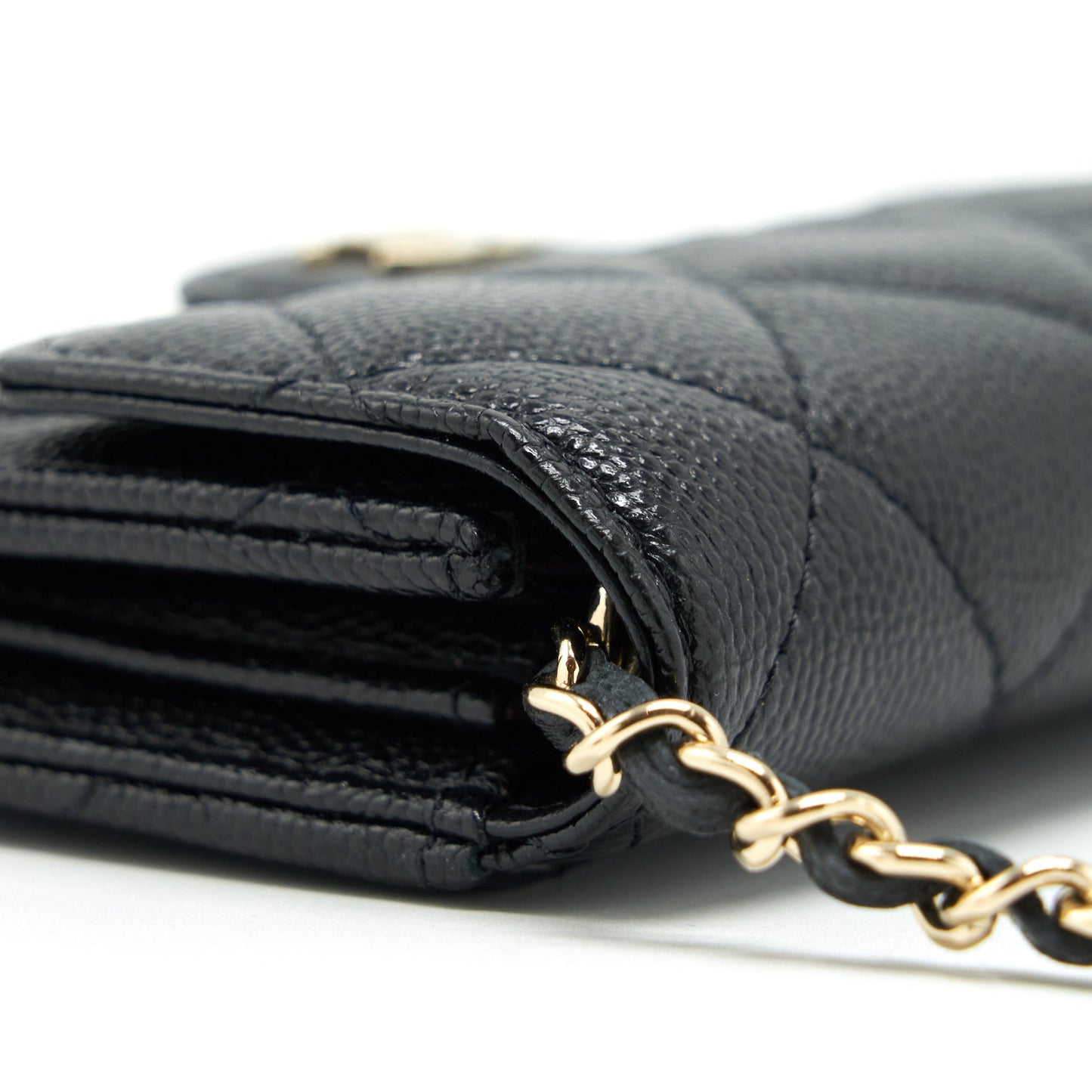 Chanel Classic Card holder with Chain Caviar black L