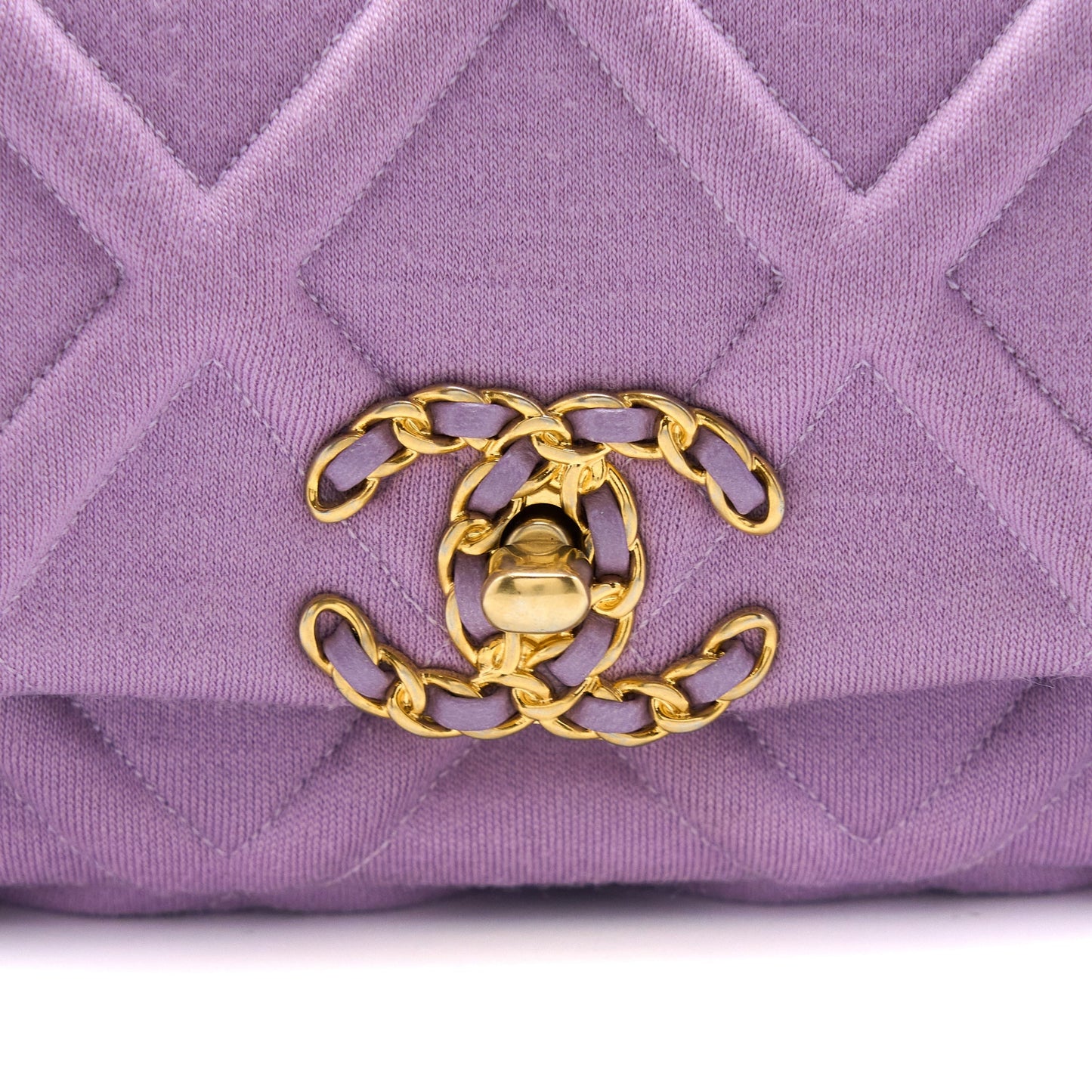 Chanel 19 Waist Bag Quilted Jersey/ Lambskin Light Purple Multicolour Hardware