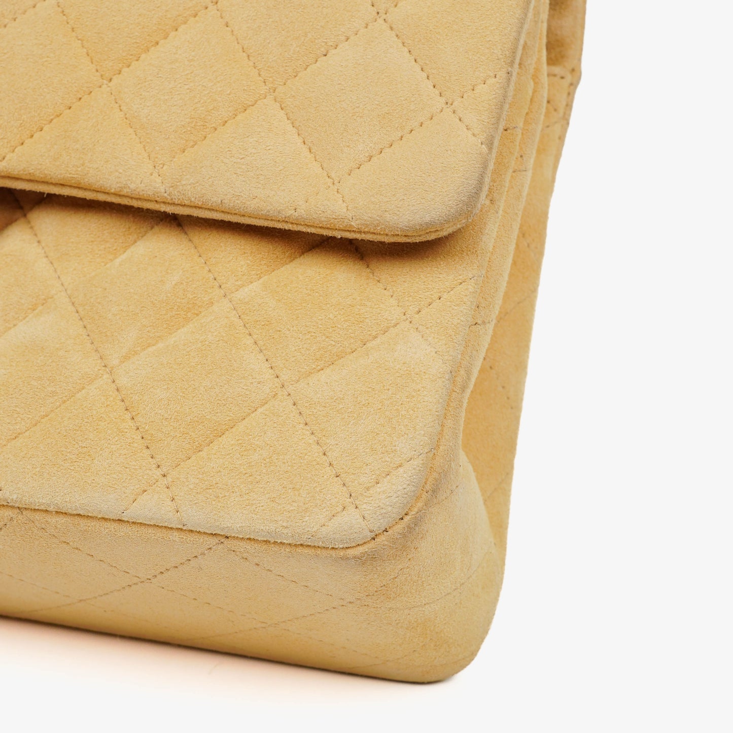 Chanel Medium Classic  Double Flap Bag Beige Suede 24K Gold-Plated Hardware