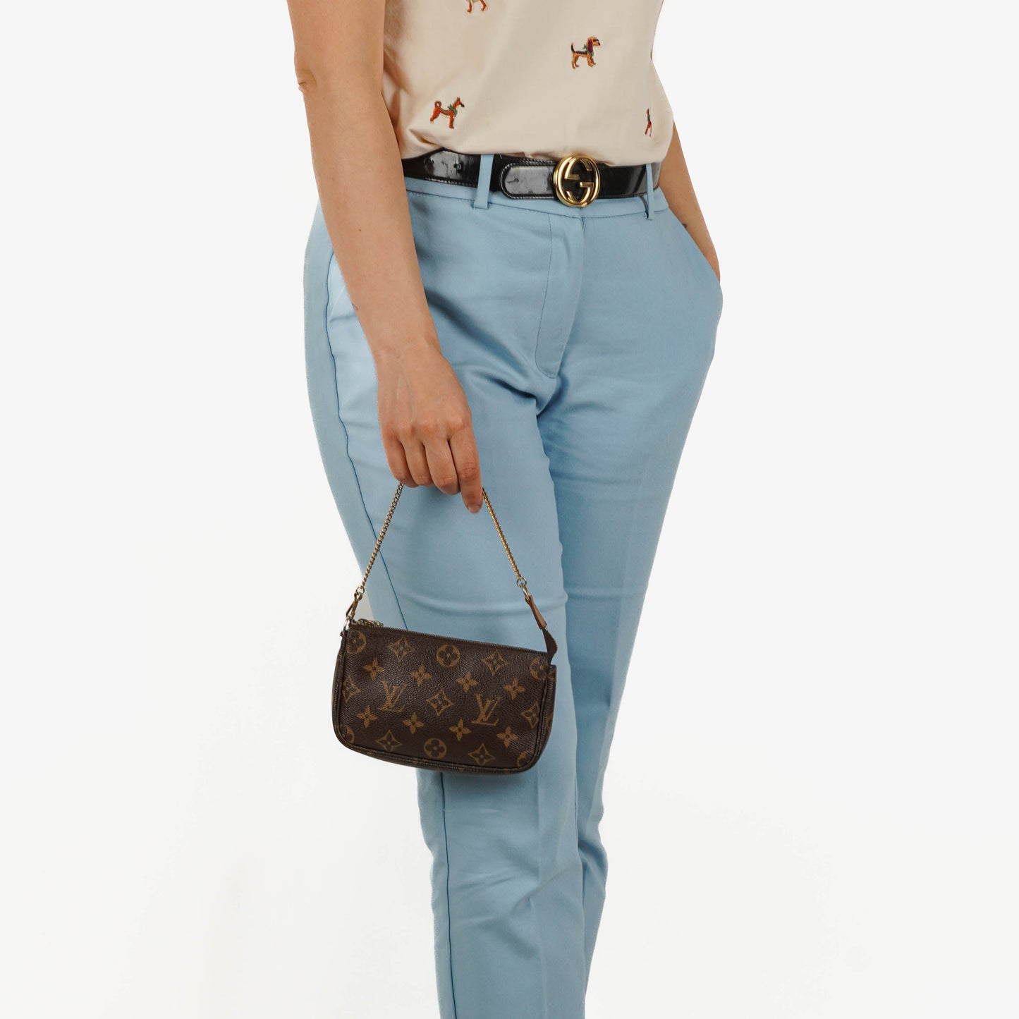 Louis Vuitton Mini Pochette Accessoires Monogram Canvas Clutch Handbag