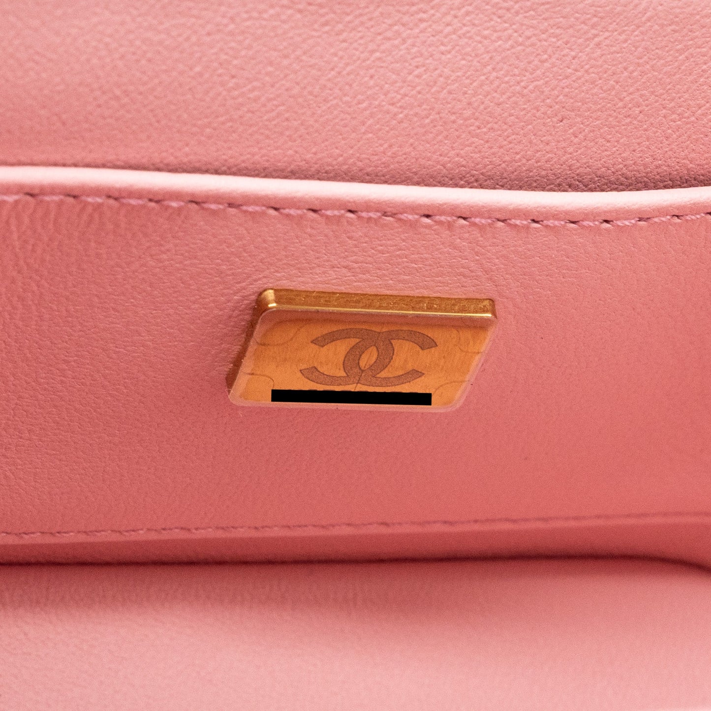 Chanel top handle vanity bag with chain tweed pink  (Microchip)