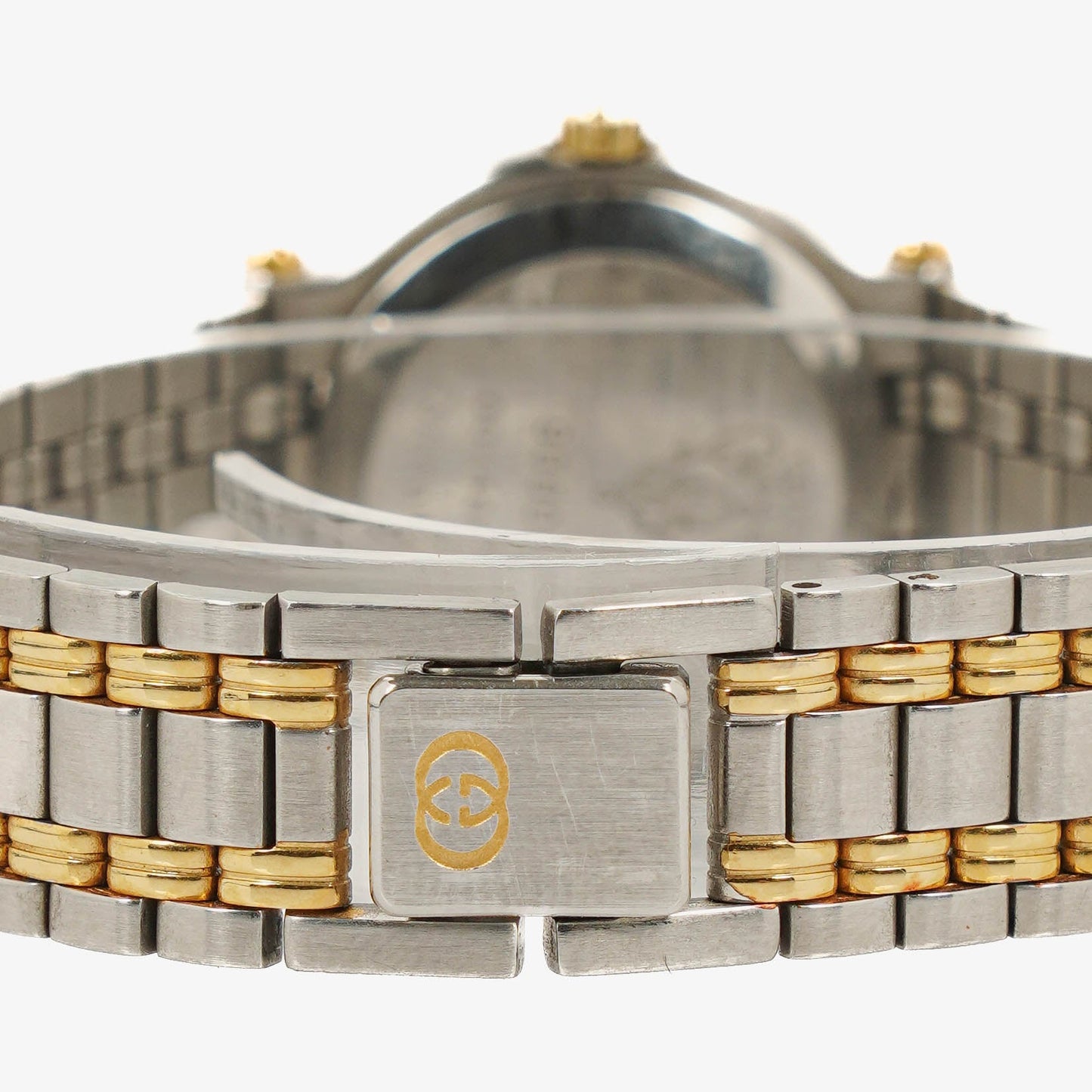 Gucci 9000 Round Stainless Steel Case With Gold-Tone Accents Watch
