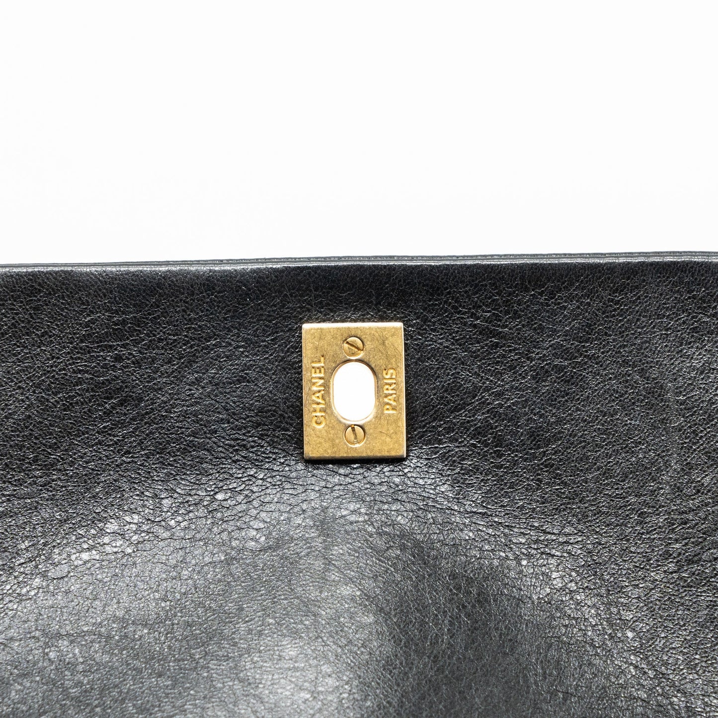 Chanel Quilted Flap Bag Lambskin White/ Black