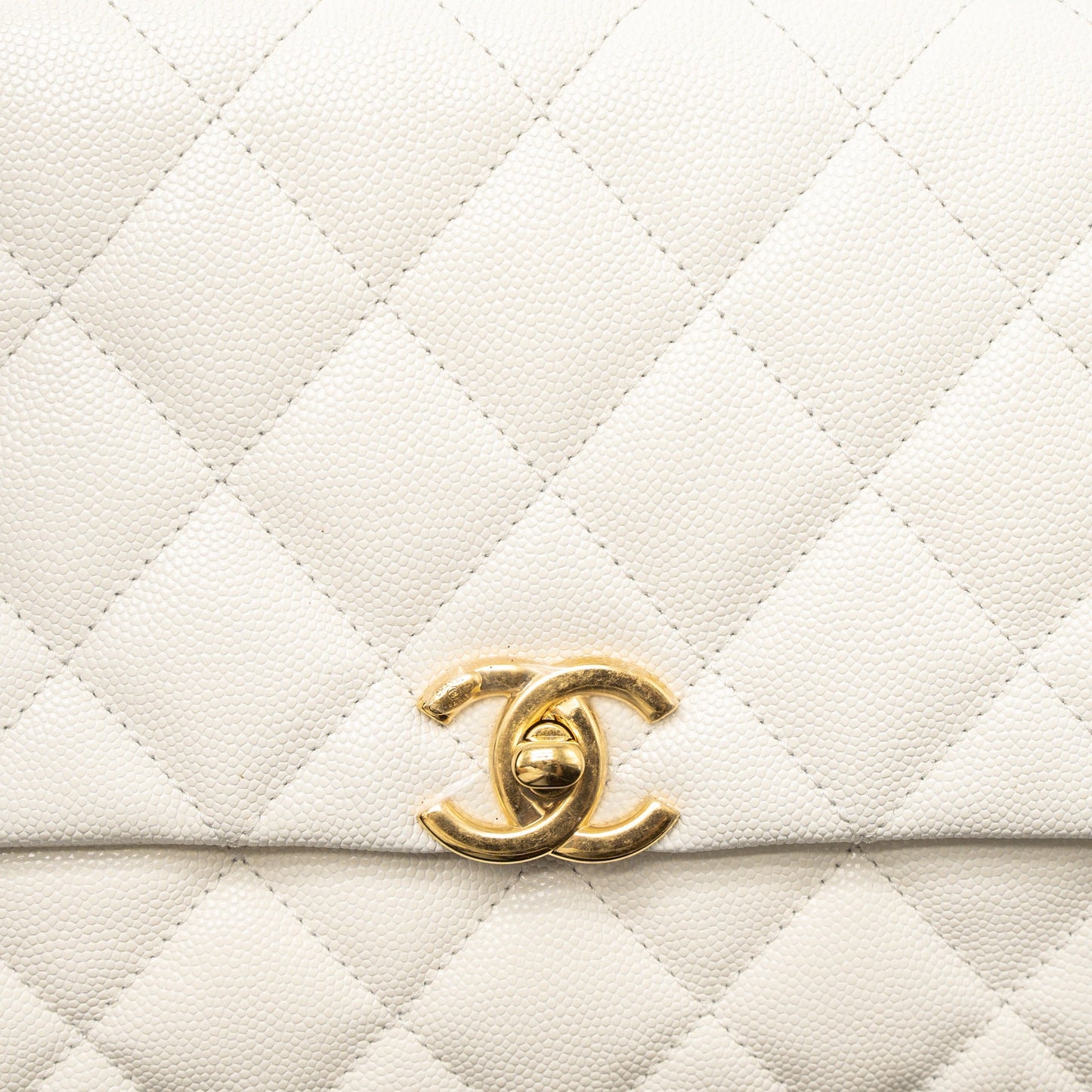 Chanel 21K Coco First Caviar White Brushed  (Microchip)