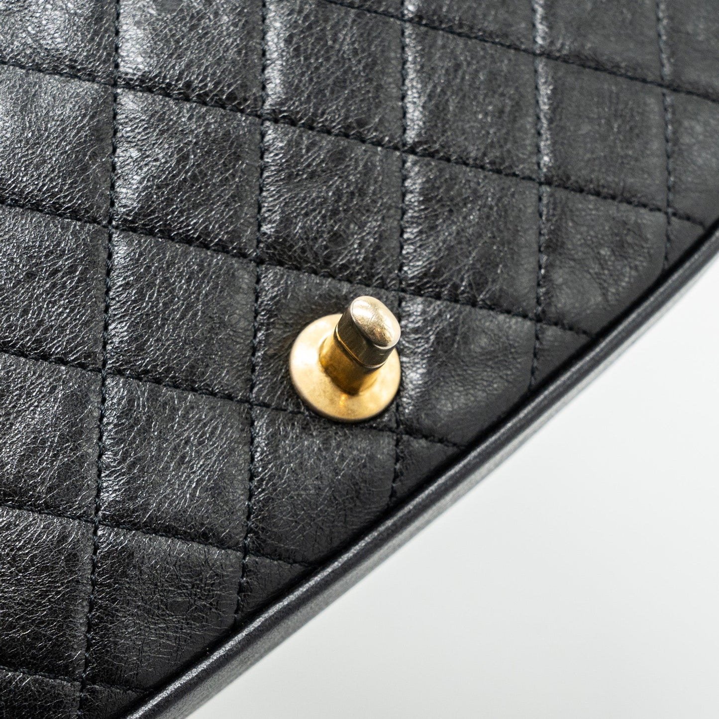 Chanel Quilted Flap Bag Lambskin White/ Black