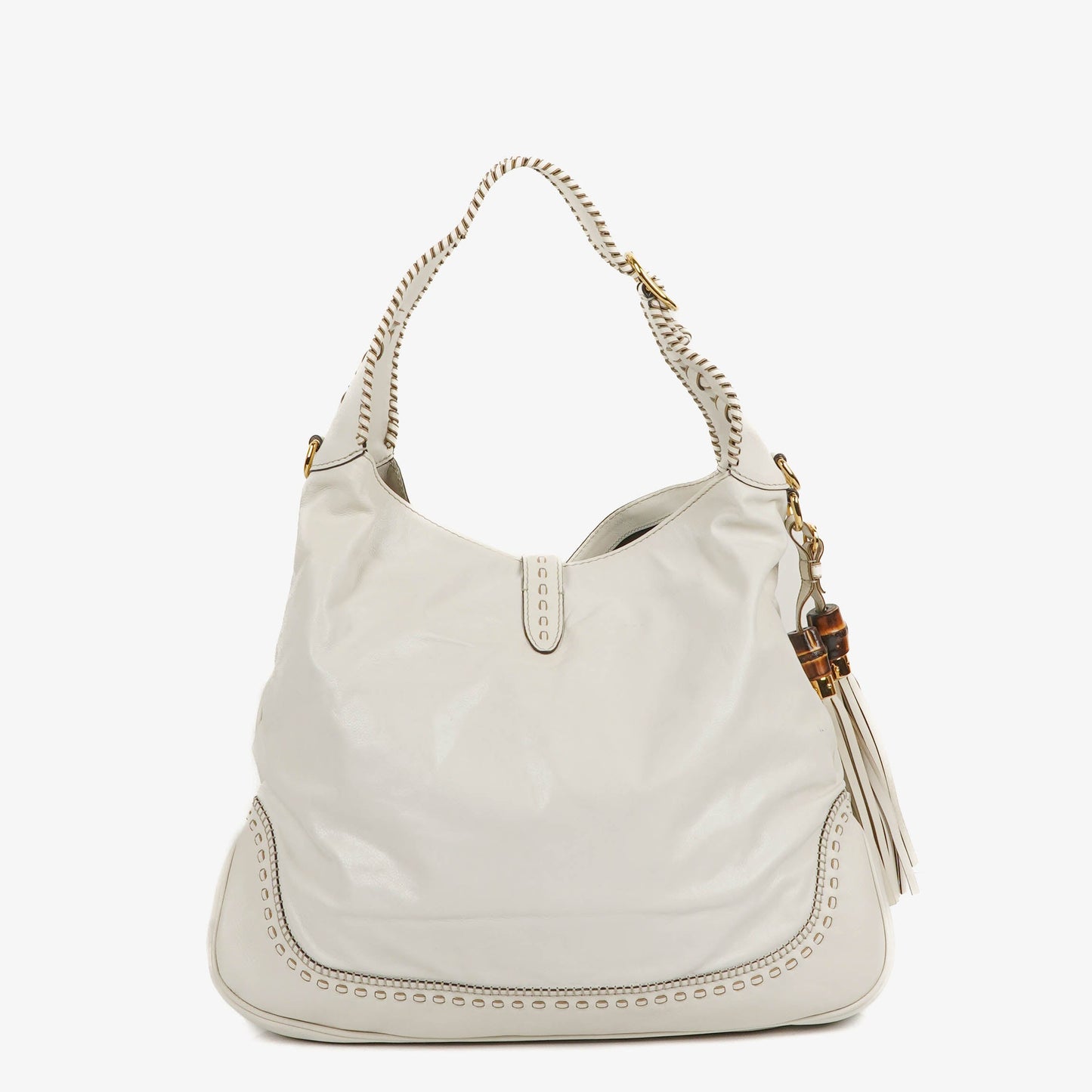 Gucci Jackie Leather Bamboo Tassel Hobo Bag