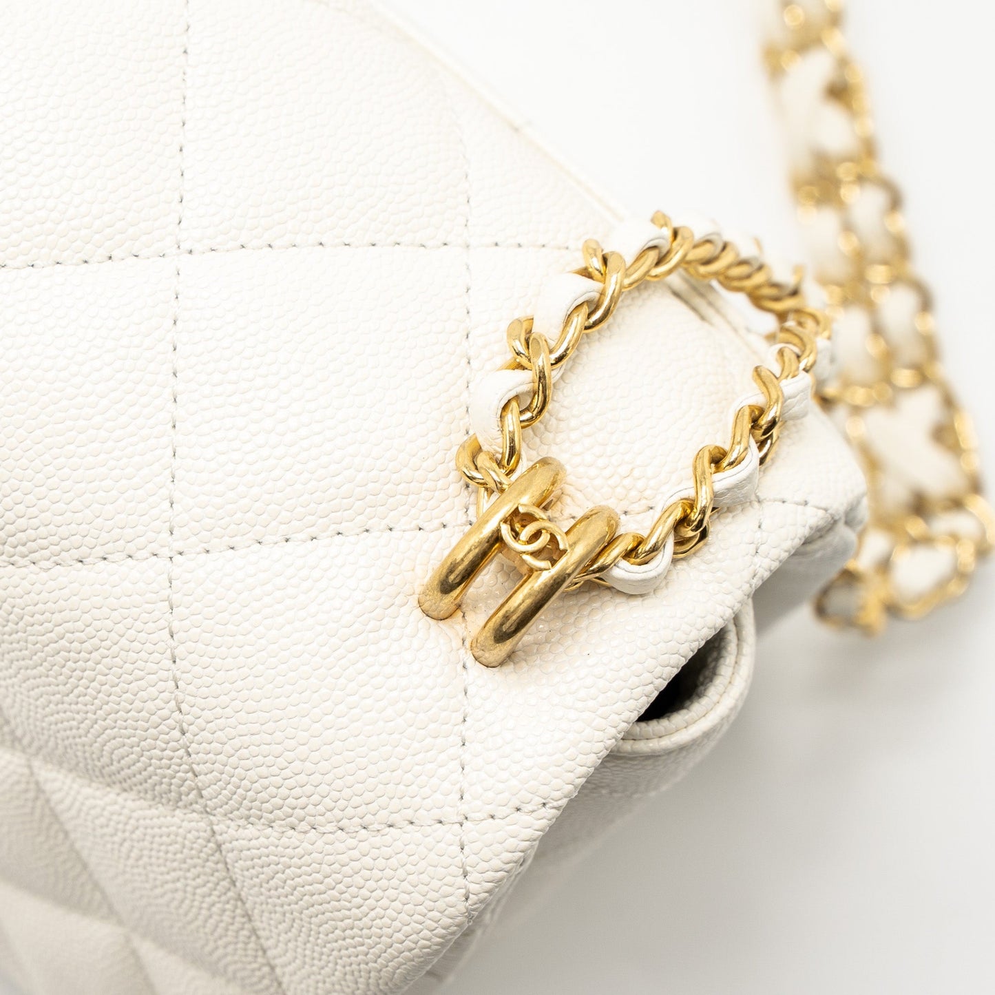 Chanel 21K Coco First Caviar White Brushed  (Microchip)