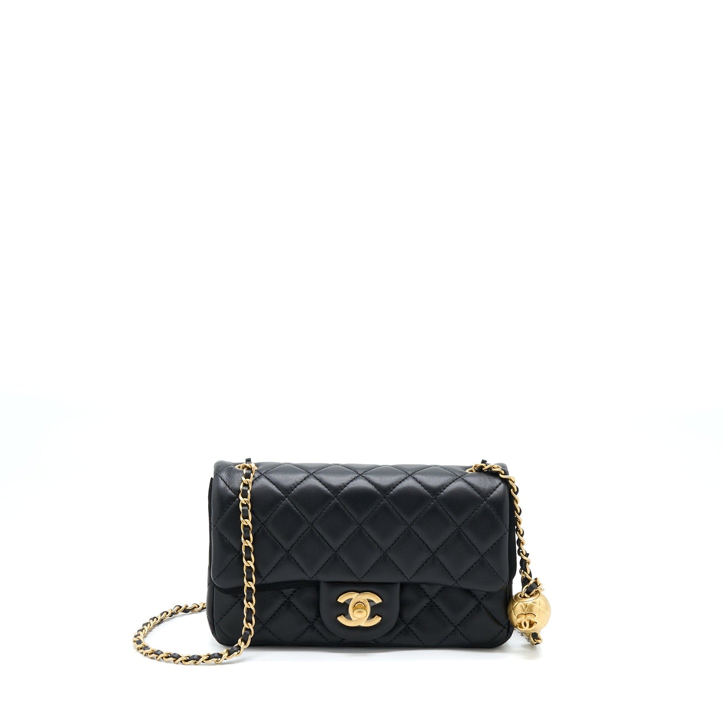 Chanel Pearl Crush Mini Rectangular Lambskin Black With  (Microchip)