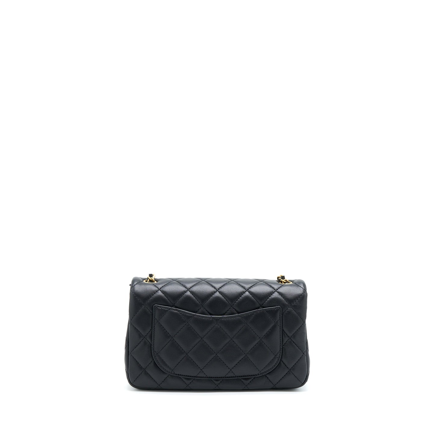 Chanel Pearl Crush Mini Rectangular Lambskin Black With  (Microchip)