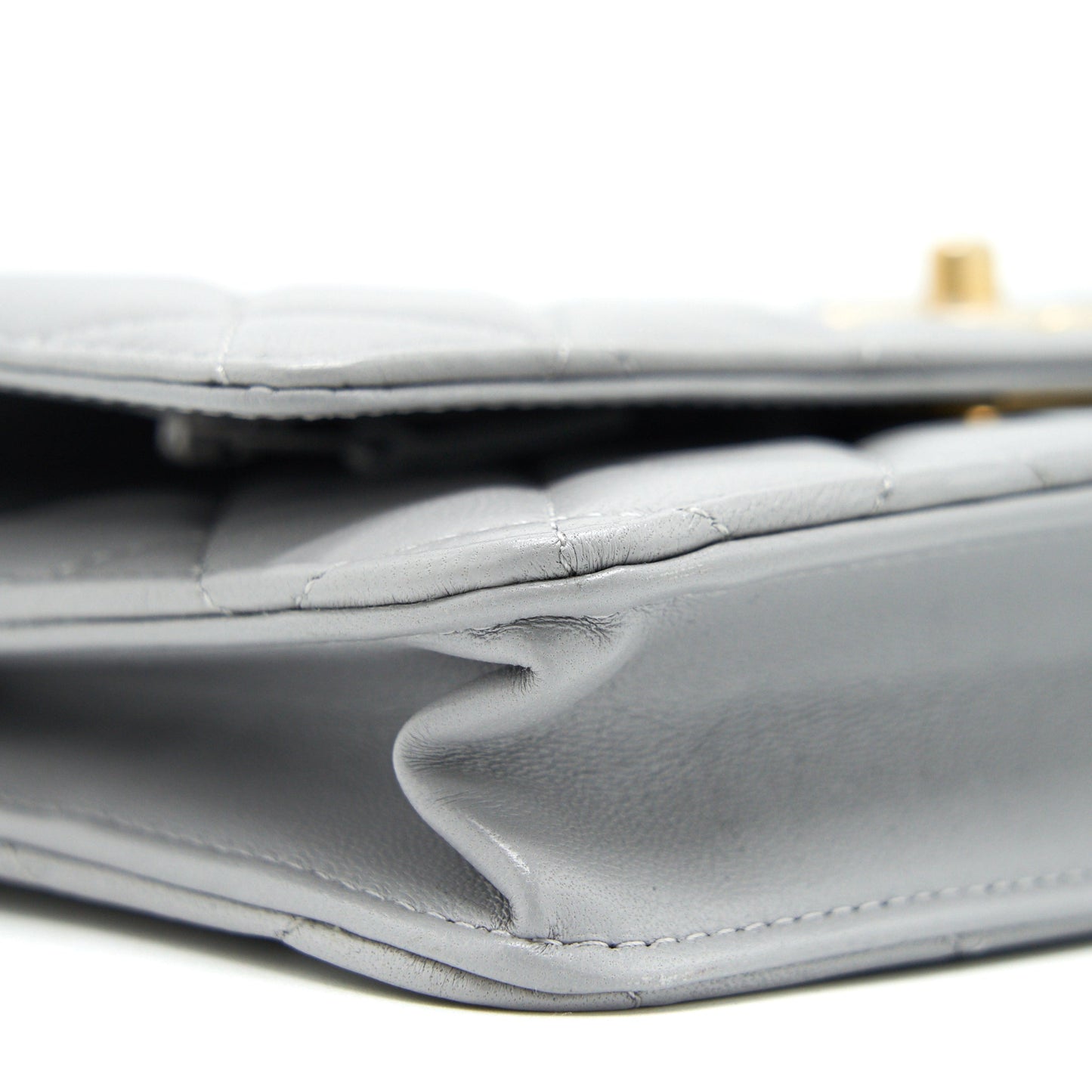 Chanel Pearl Crush Wallet On Chain Lambskin Grey