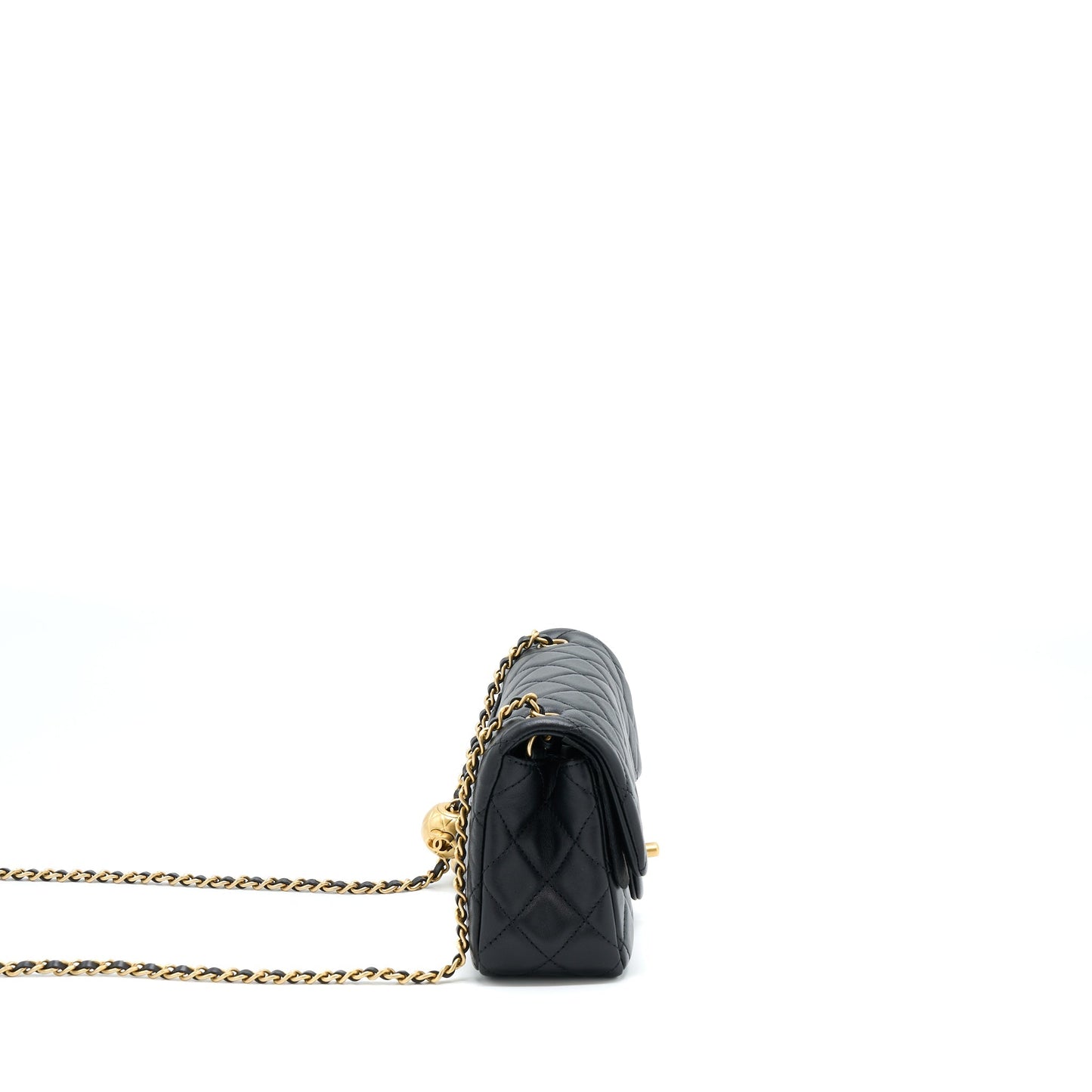 Chanel Pearl Crush Mini Rectangular Lambskin Black With  (Microchip)
