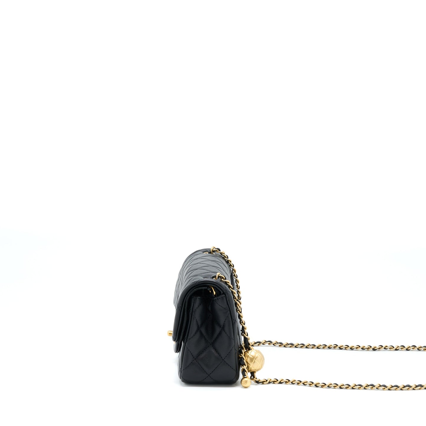 Chanel Pearl Crush Mini Rectangular Lambskin Black With  (Microchip)