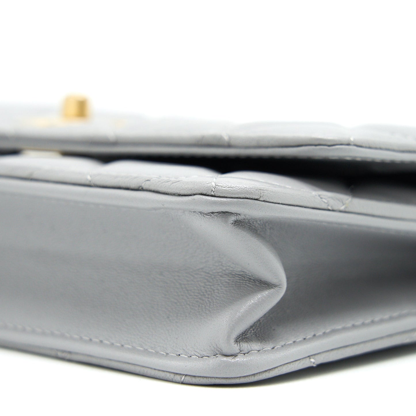 Chanel Pearl Crush Wallet On Chain Lambskin Grey