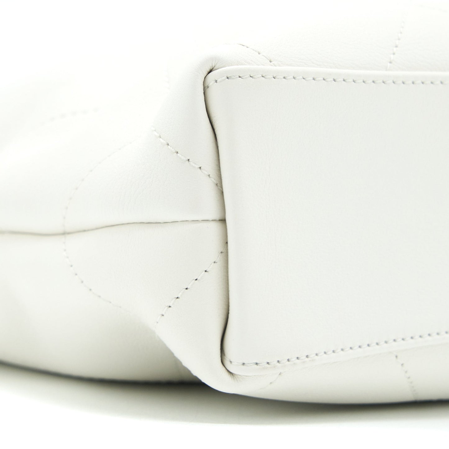 Chanel Tote Bag Quilted Calfskin White Brushed