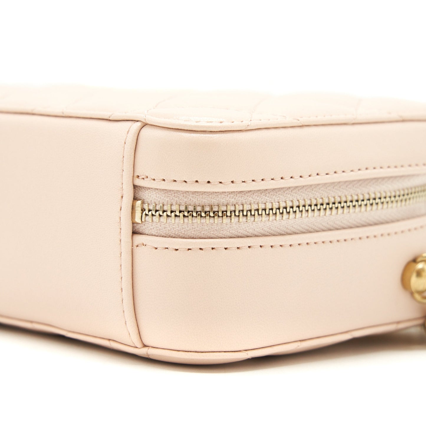 Chanel Pearl Crush Mini camera case with chain Lambskin light beige