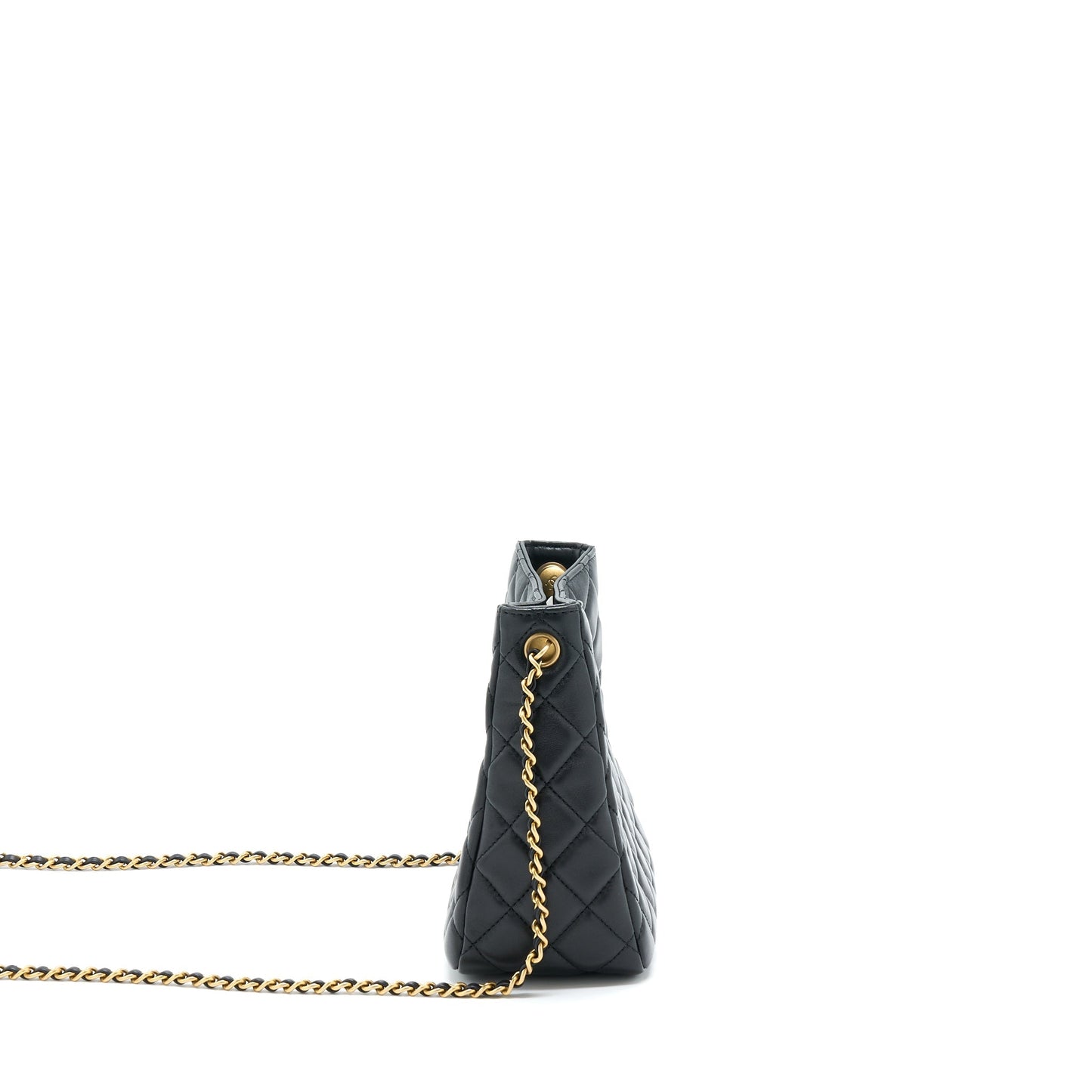 Chanel 22B Pearl Crush Hobo Bag Lambskin Black With  (Microchip)