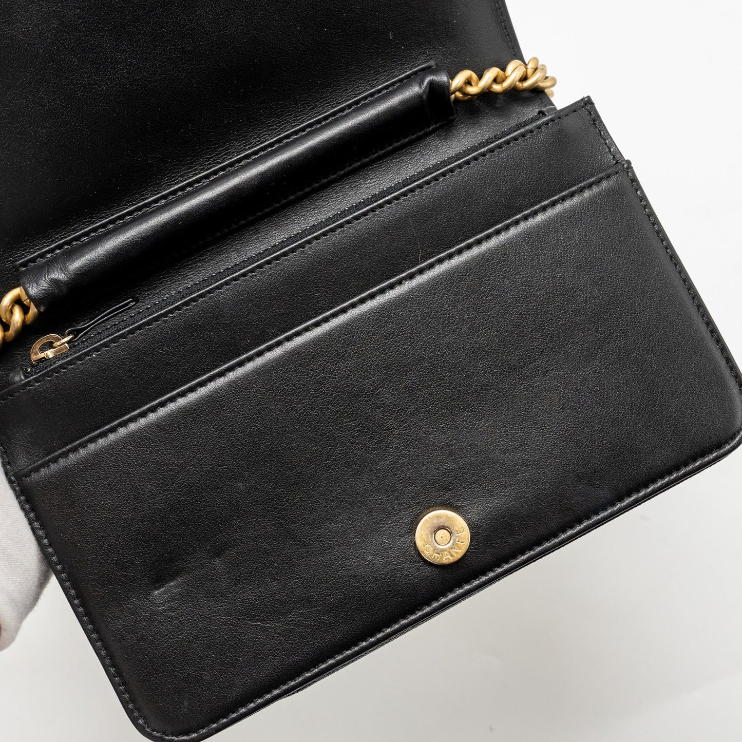 Chanel Boy Wallet on Chain Caviar BLack