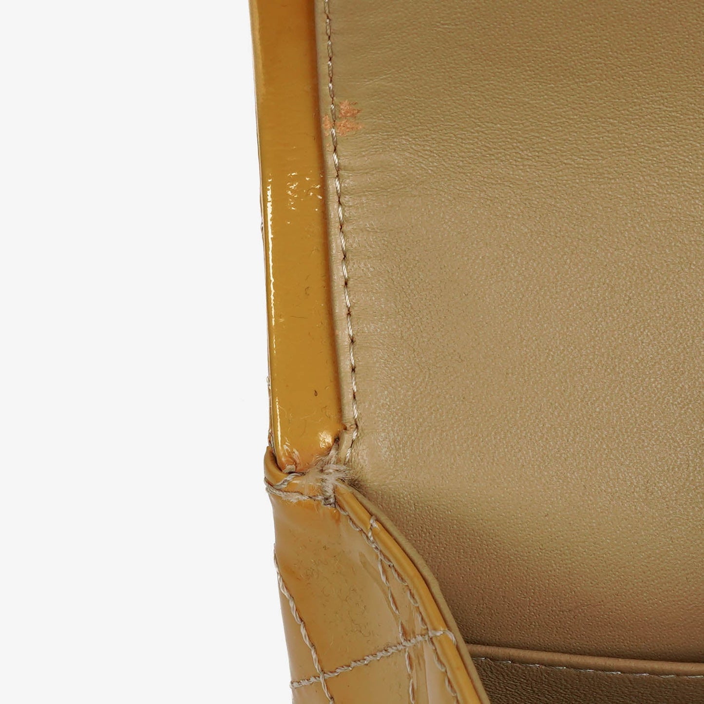 Chanel Double Flap Bag Yellow Quilted Patent Leather With Silver-Tone Hardware