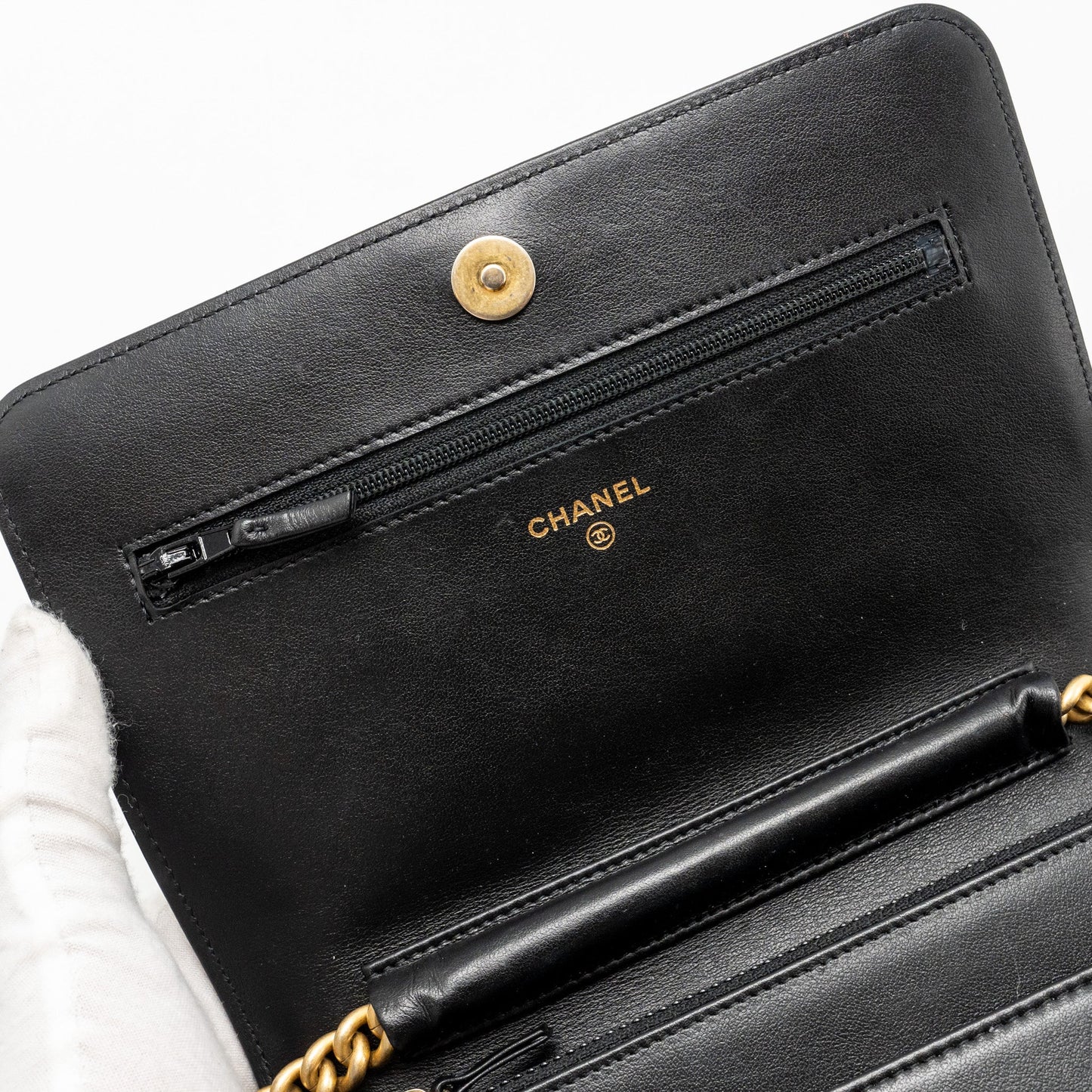 Chanel Boy Wallet on Chain Caviar BLack