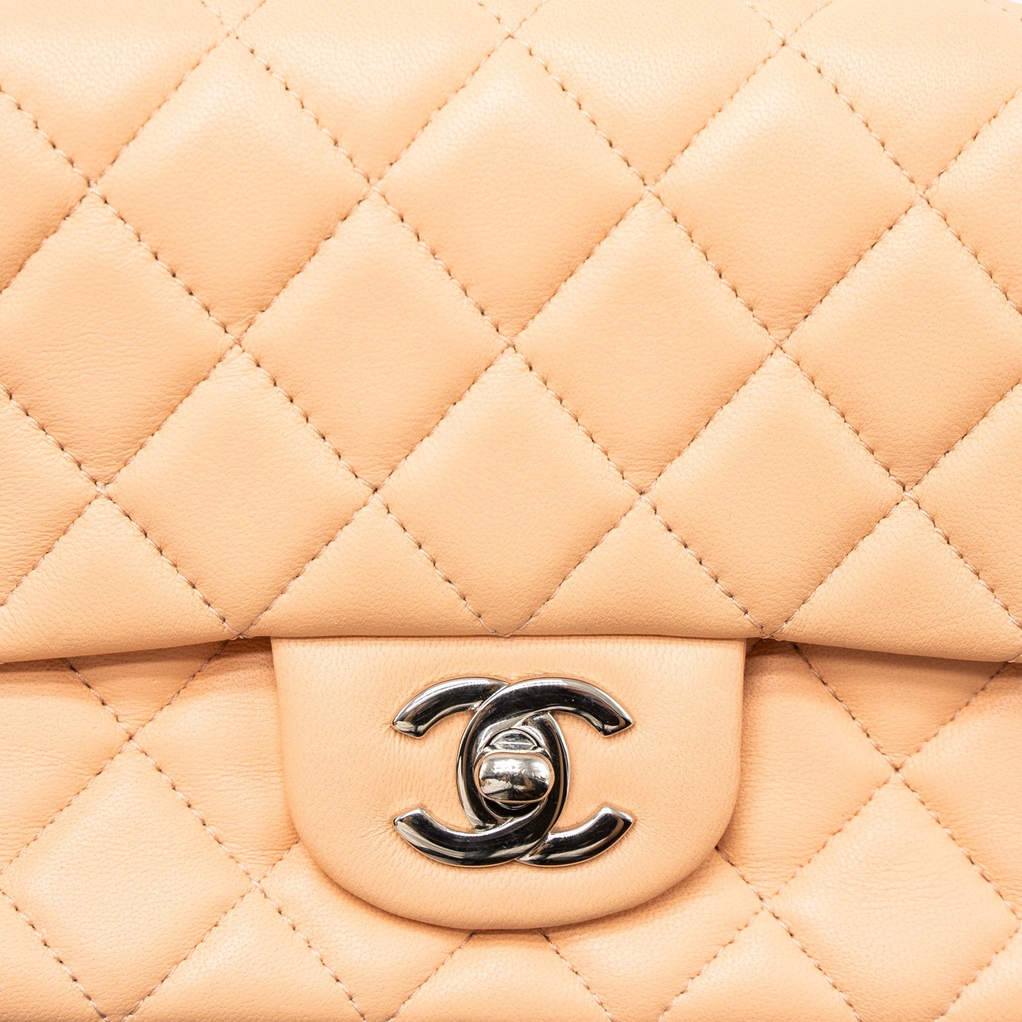 Chanel Mini Rectangular Flap Bag Lambskin Pink